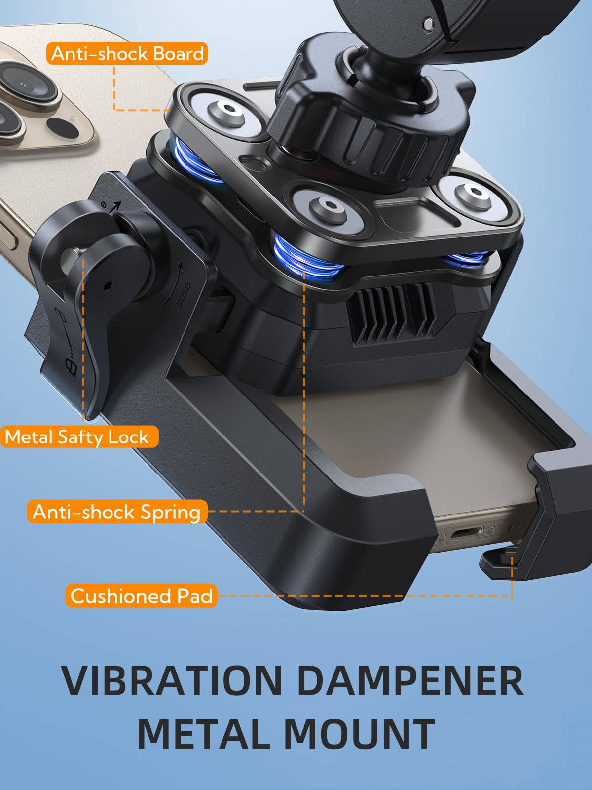 Bovemanx Bike Phone Holder Mount [Military Anti Vibration] 2024 Universal Motorcycle Phone Mount Handlebar Clamp For Electric Sc