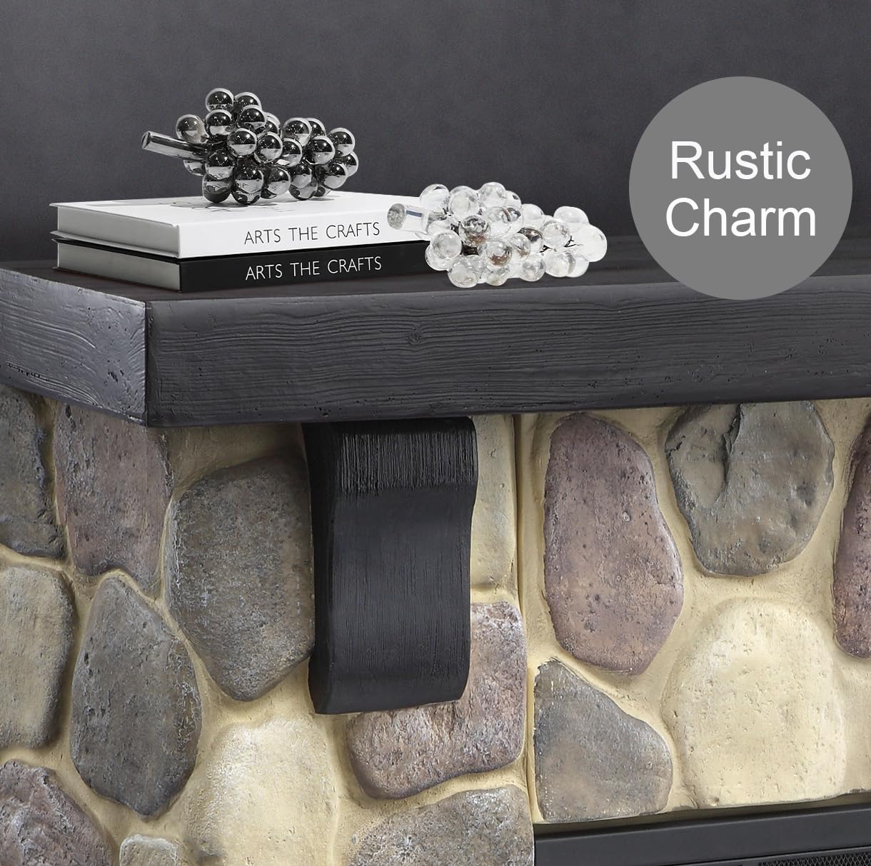 R.W.Flame Electric Fireplace Mantel Package, 48 Inch Freestanding Stone Fireplace Heater Tv Stand With Remote Control, 7 Flame B