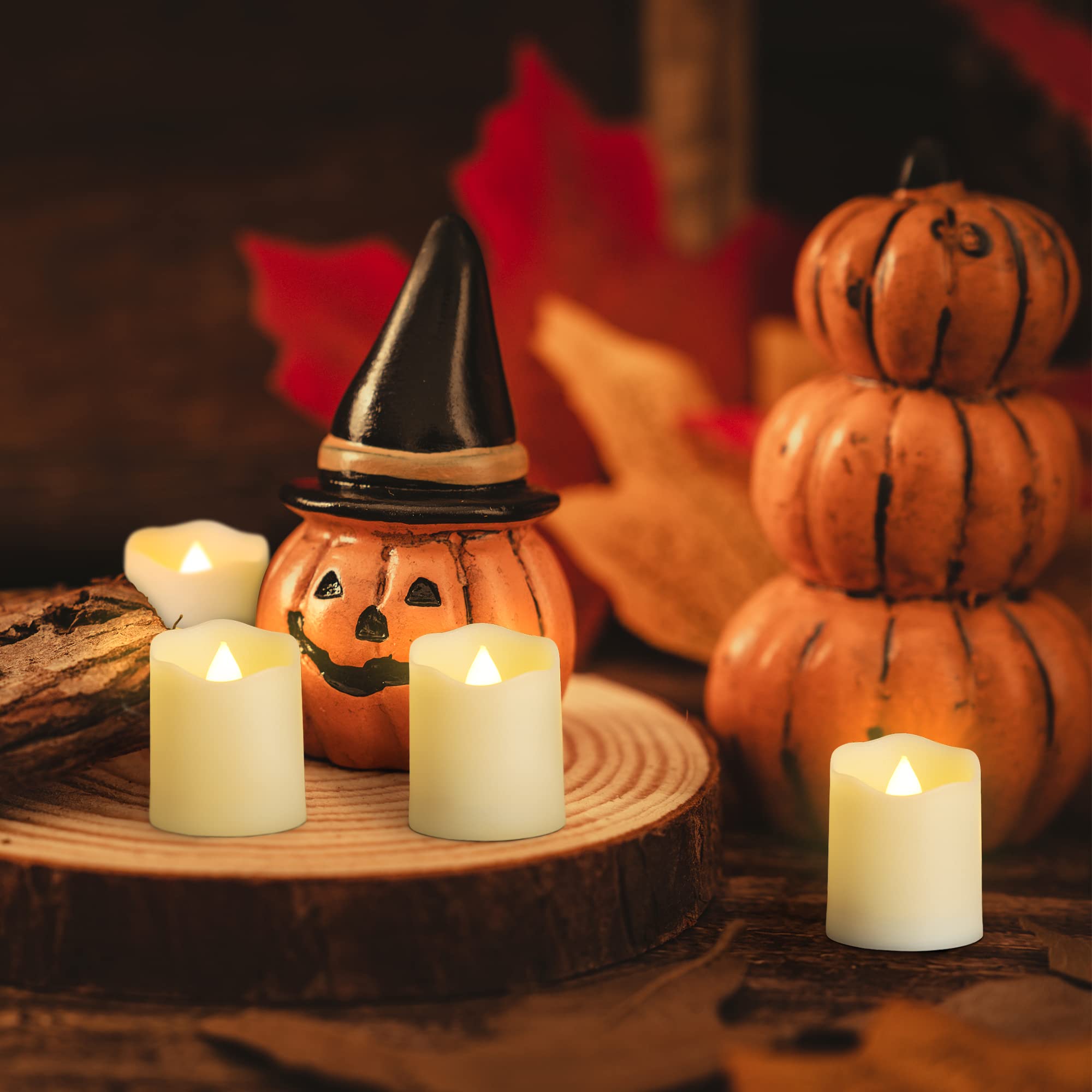 Daord Usb Rechargeable Flameless Led Tea Lights Warm White Votive Candles With Remote Battery Flickering Tealights Candle For Ha