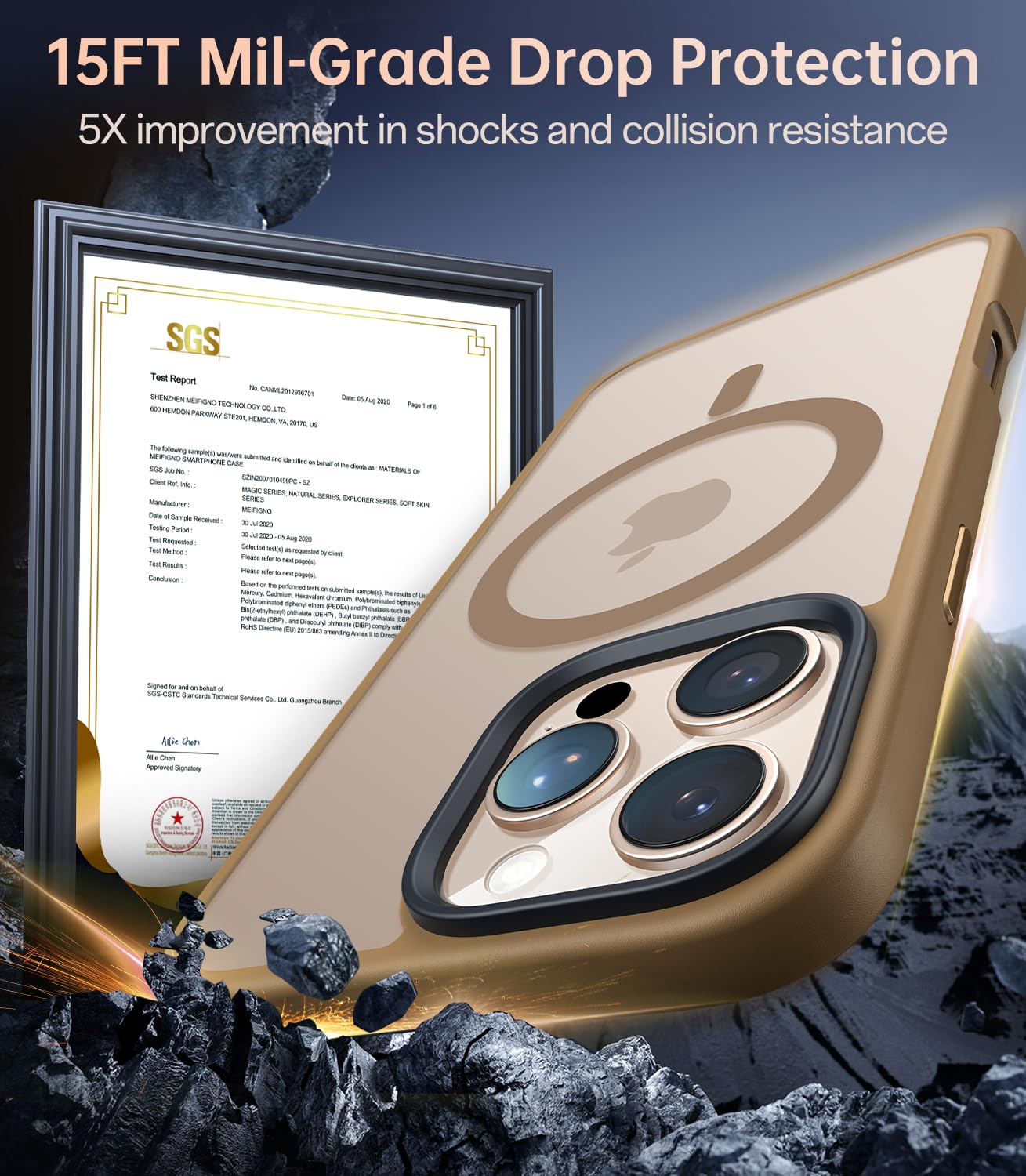 Meifigno Magnetic Case For Iphone 16 Pro 6.3, Compatible With Magsafe, Military Grade Protection, Translucent Matte Back With Me