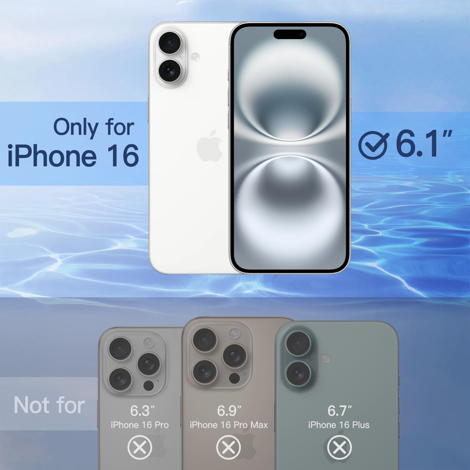 Jetech Privacy Screen Protector For Iphone 16 6.1 Inch, Anti Spy Tempered Glass Film With Easy Installation Tool, 2 Pack