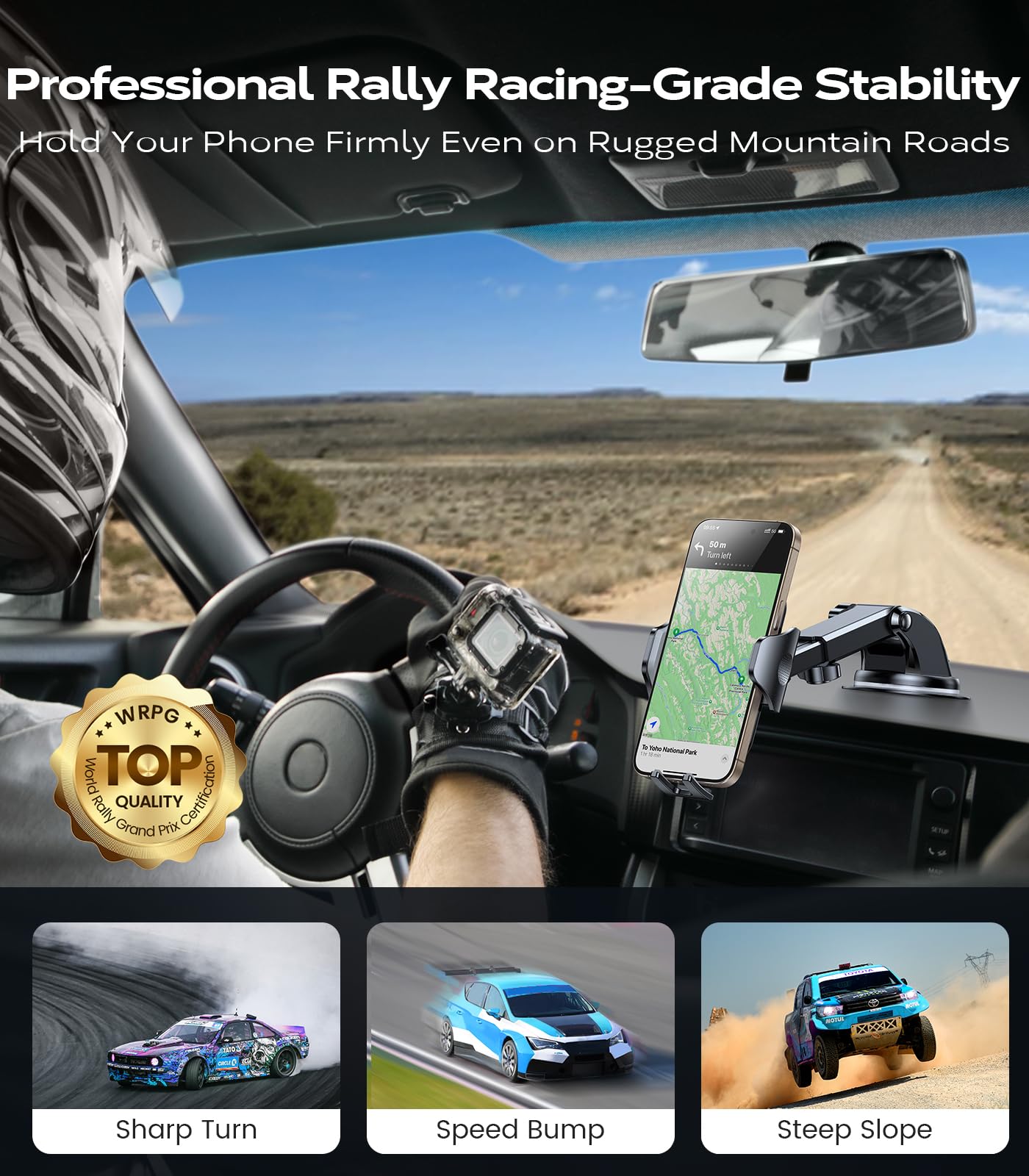 Vicseed [True Strongest Suction] [Pro Rally Racing-Grade] Phone Holders For Your Car 2025 Upgraded Car Phone Holder Mount Truck