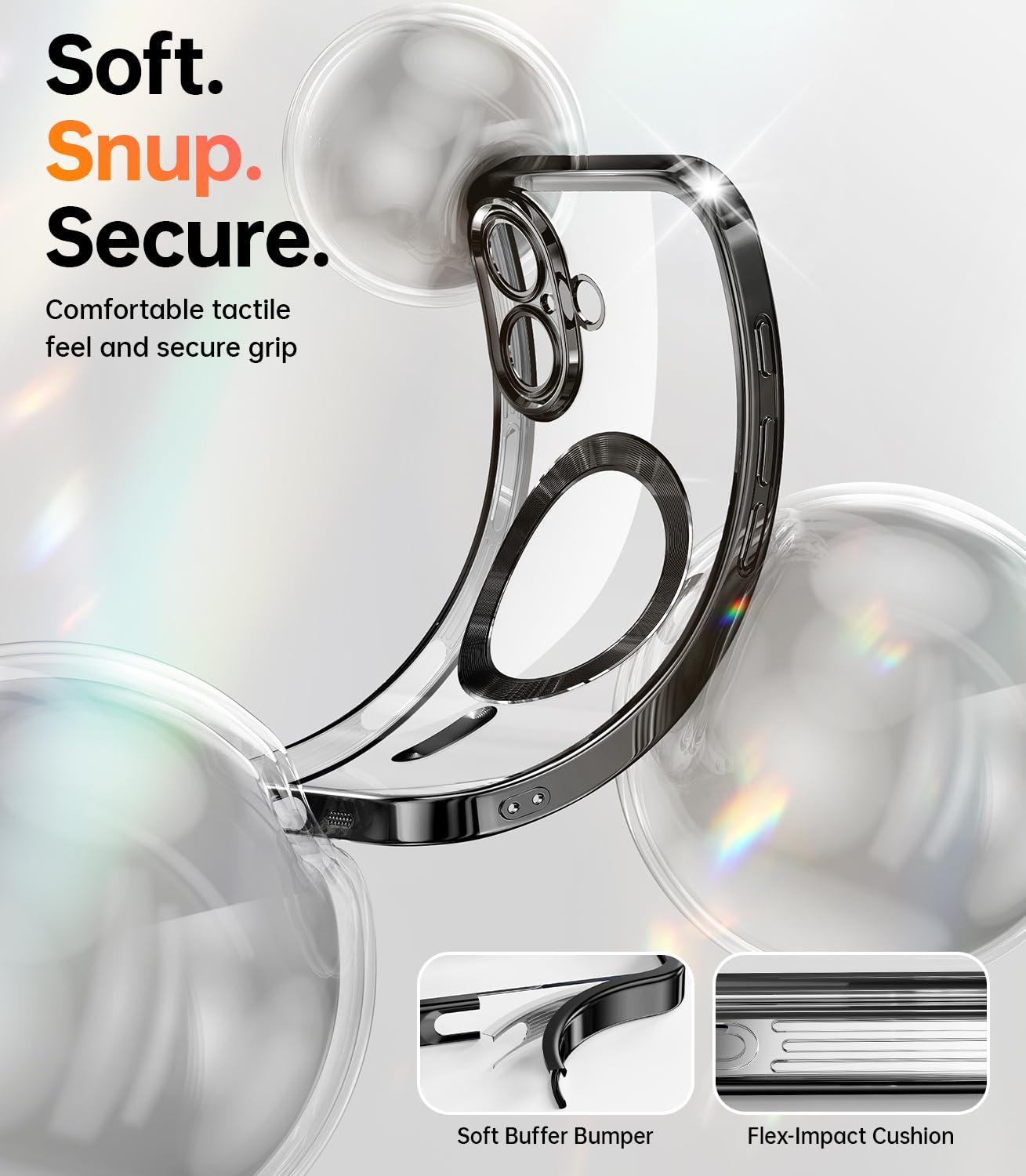 Meifigno Designed For Iphone 16 Plus Case 6.7'', [Glitter Card & Wrist Strap] [Compatible With Magsafe] Surround Lens Protection