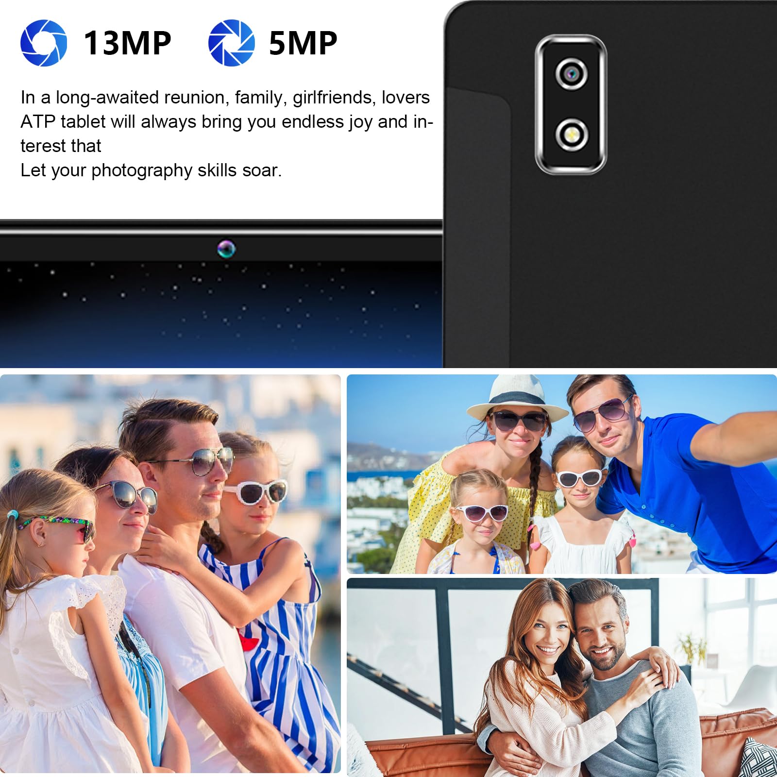 2024 Newest 10 Inch Tablet,3 In 1 Tablet With Keyboard Mouse Pen, Android 13 Tablet 4G Cellular With 2 Sim 1 Sd 64Gb Rom Tf Max
