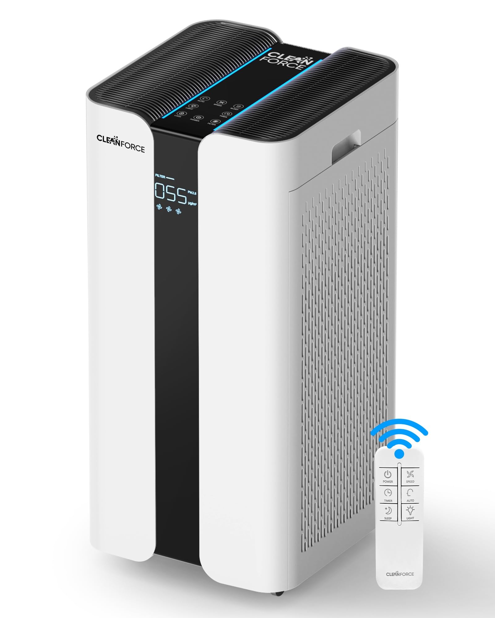 CleanForce Extra large Air Purifier for home large room, covers 3000 ft, H13 True HEPA Filter, Filters 99.97% Dust, Smoke, Odor,
