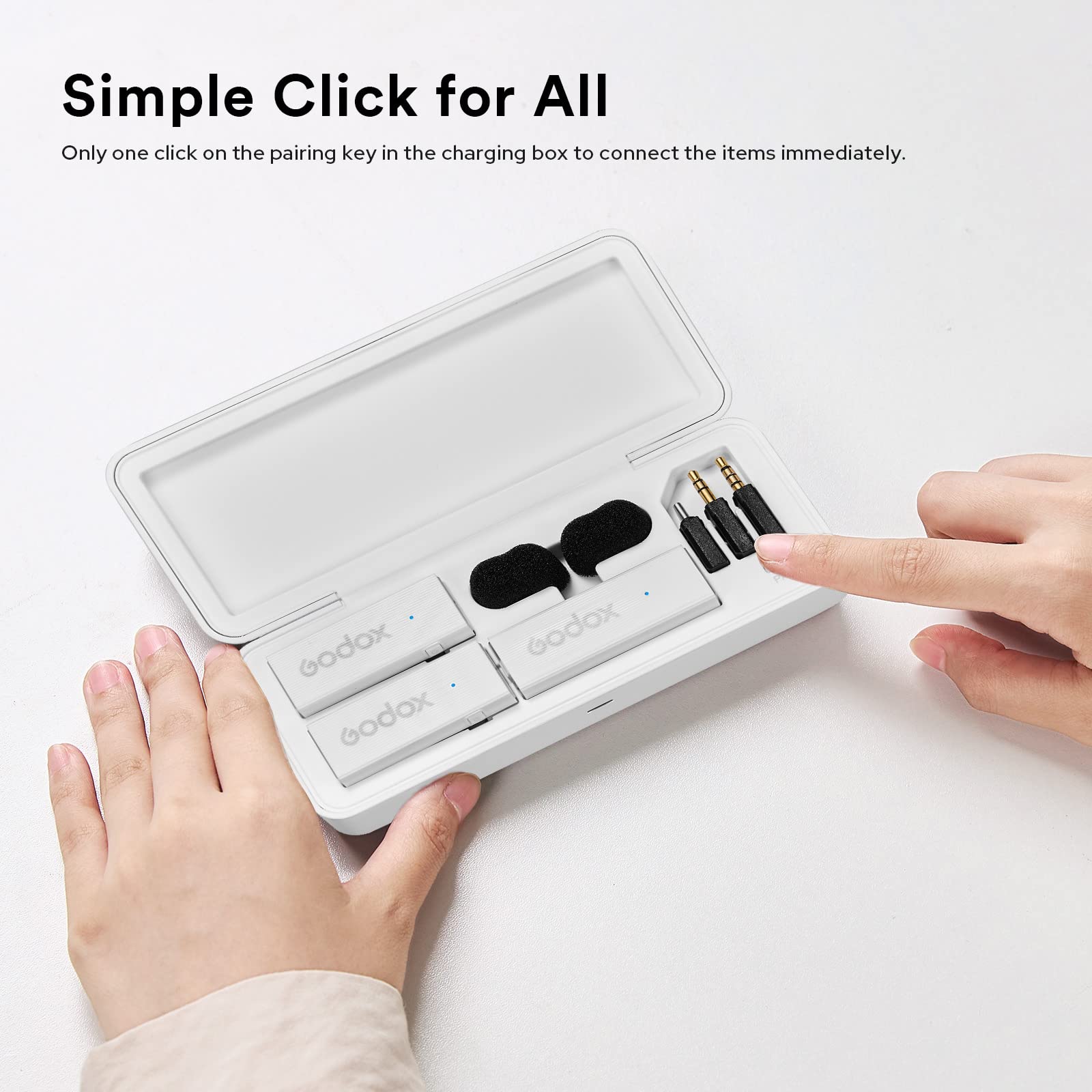 Godox Movelink Mini Wireless Mic, 100M(328Ft) Range Wireless Microphones, 2.4Ghz Noise Cancelling Mic, Wireless Lavalier Microph