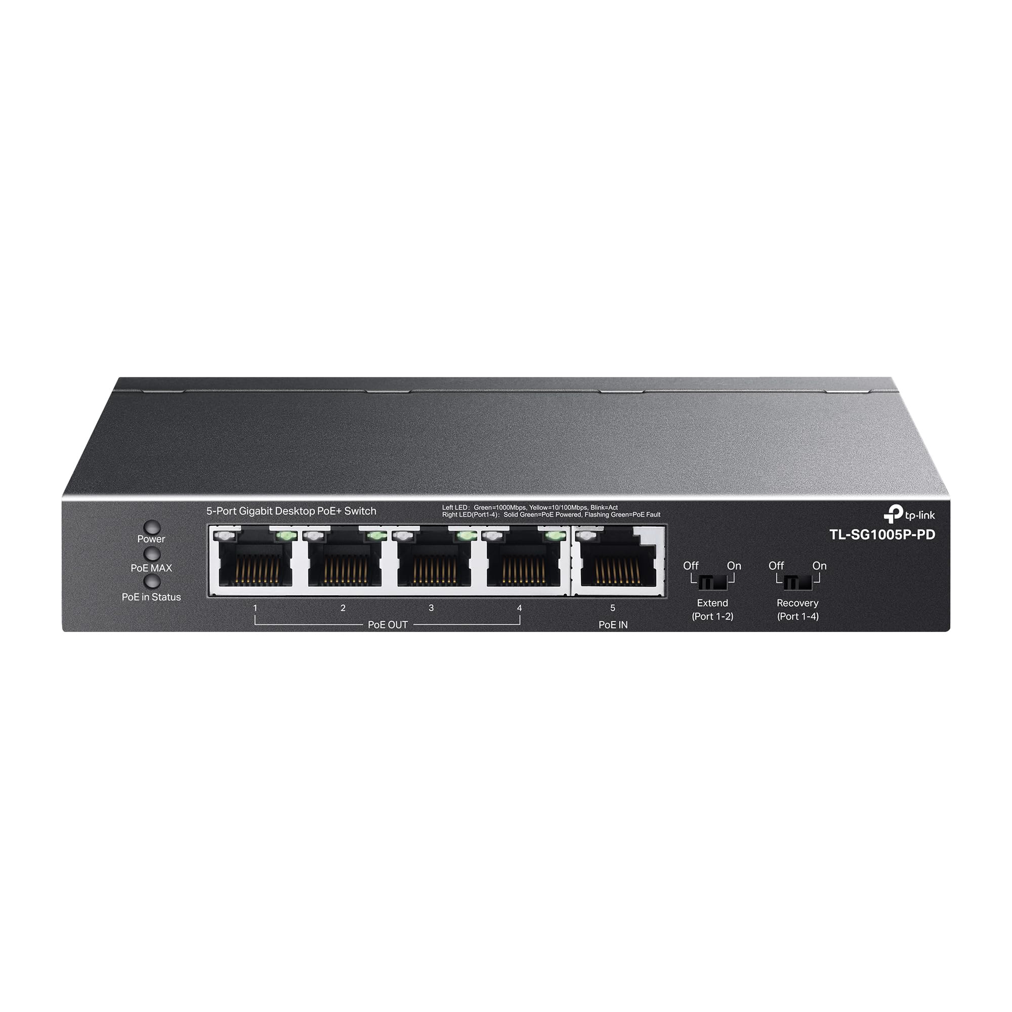 Tp Link Tl Sg1005P Pd | 5 Port Poe Passthrough Gigabit Ethernet Switch | 1 Poe++ In@90W, 4 Poe+ Output Up To 66W | Plug & Play |
