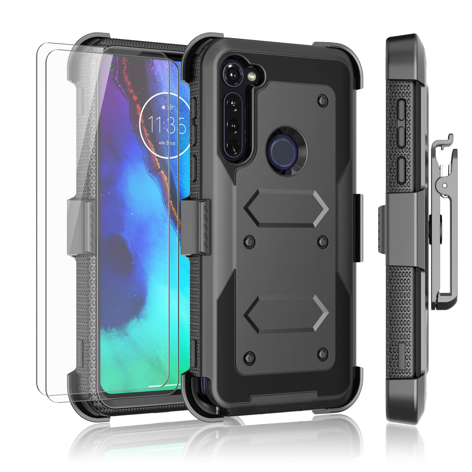 Njjex Compatible For Motorola Moto G Power 2020 Case/Moto G Stylus 2020 Case W/Tempered Glass Screen Protector [2 Pack] [Nbeck]