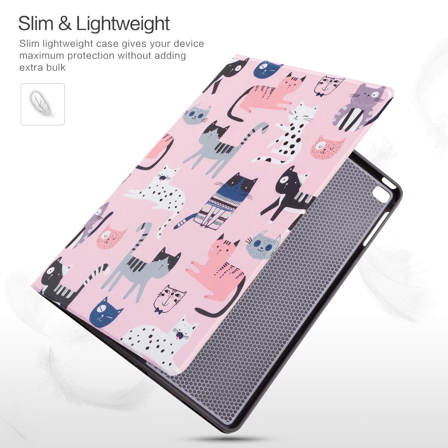 Ipad Air 2 Case, Ipad Air Case Pink Cats Ipad 9.7 Inch Case Protective Cover For Apple Ipad 5Th/6Th Generation,Multi Angle View