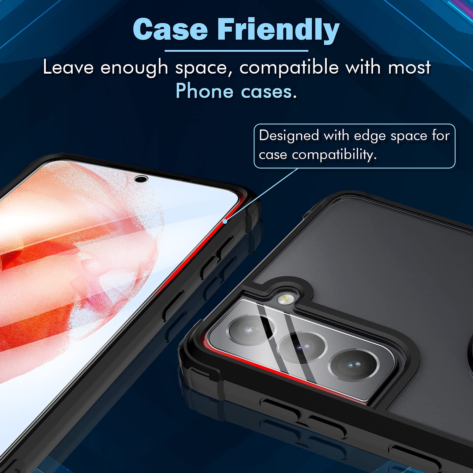 Lk 2 Pack Screen Protector Compatible For Samsung Galaxy S21 & 2 Pack Lens Protector With Alignment Frame, [9H] Tempered Glass S