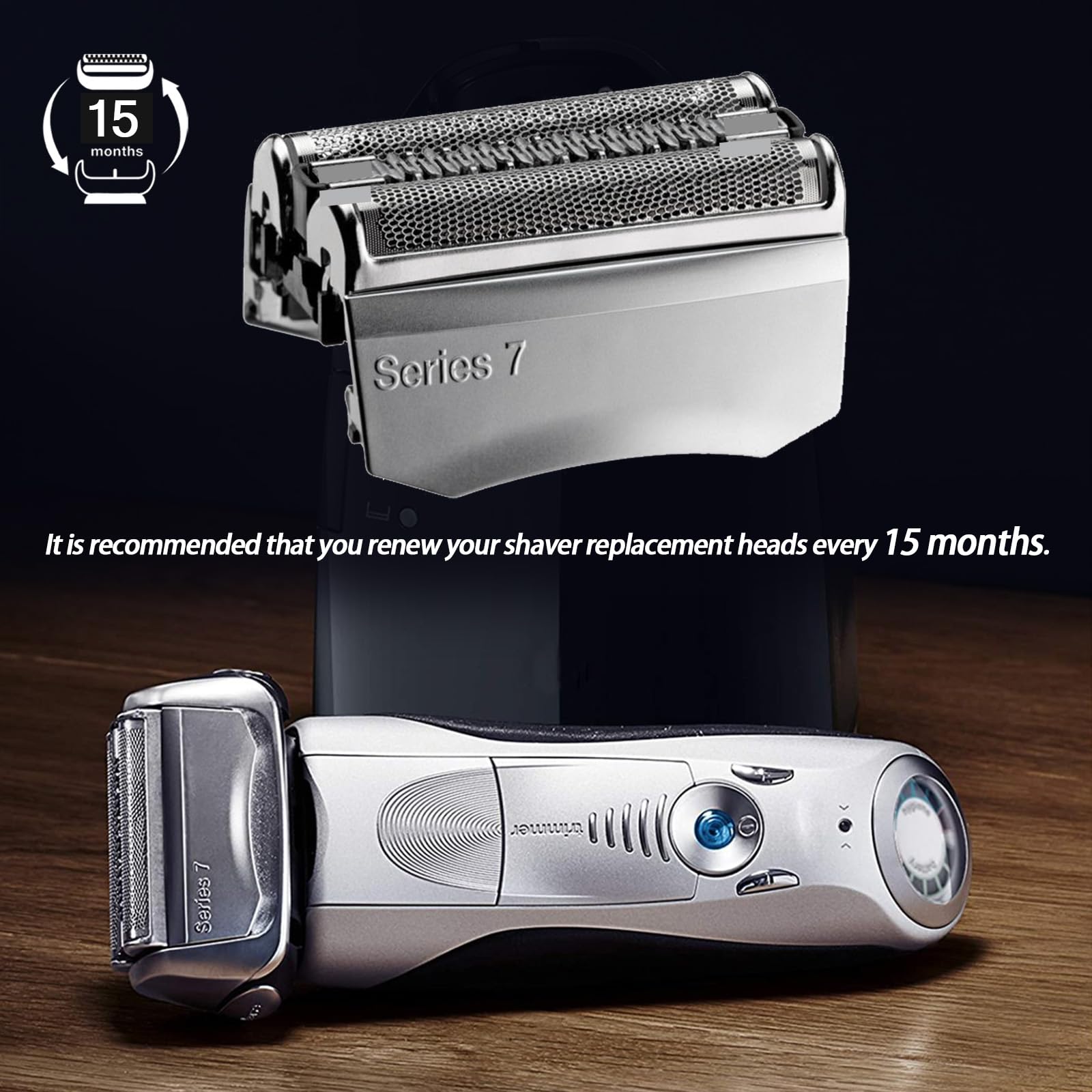 Series 7 70S Foil & Cutters Shaver Replacement Head For Brau N Series 7 Electric Razors, Compatible With Bra Un S7 720Cc 750Cc 7