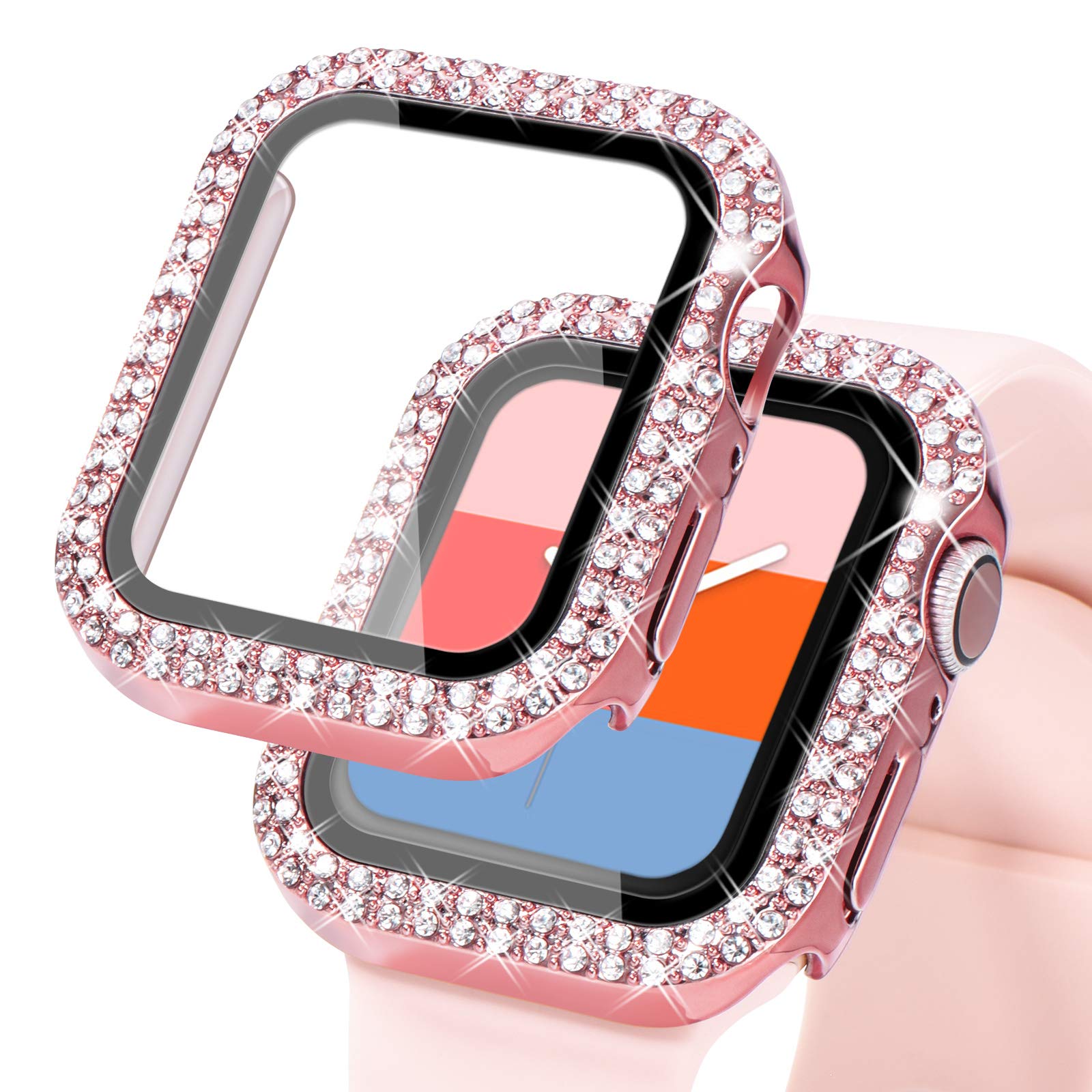 Kades Compatible For Bling Apple Watch Protective Case With Built In Screen Protector For Apple Watch 40Mm Iwatch Series Se Se20