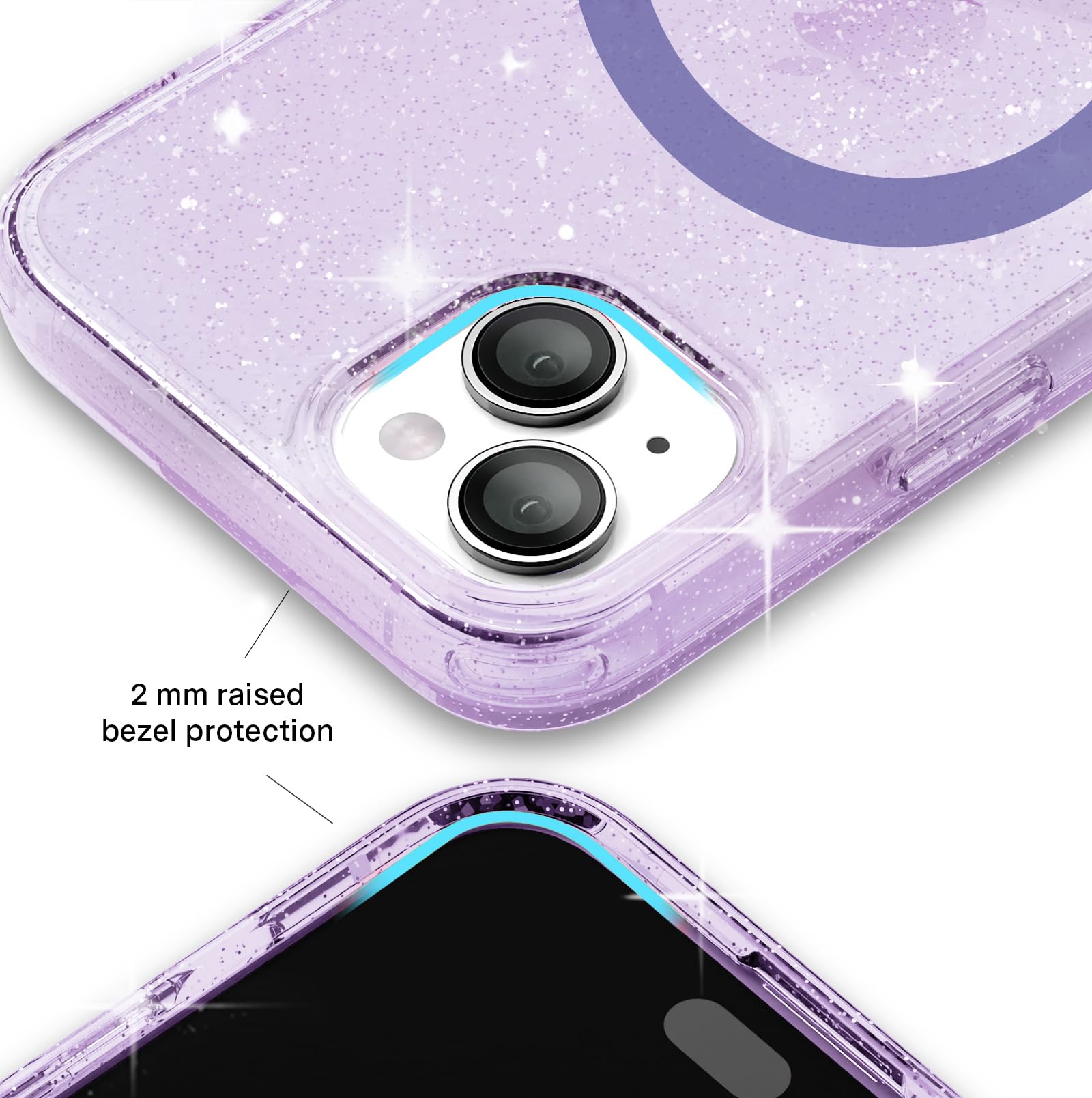 Velvet Caviar Compatible With Iphone 15 Plus Case Purple Glitter [8Ft Drop Tested] Compatible With Magsafe   Cute Protective Gir