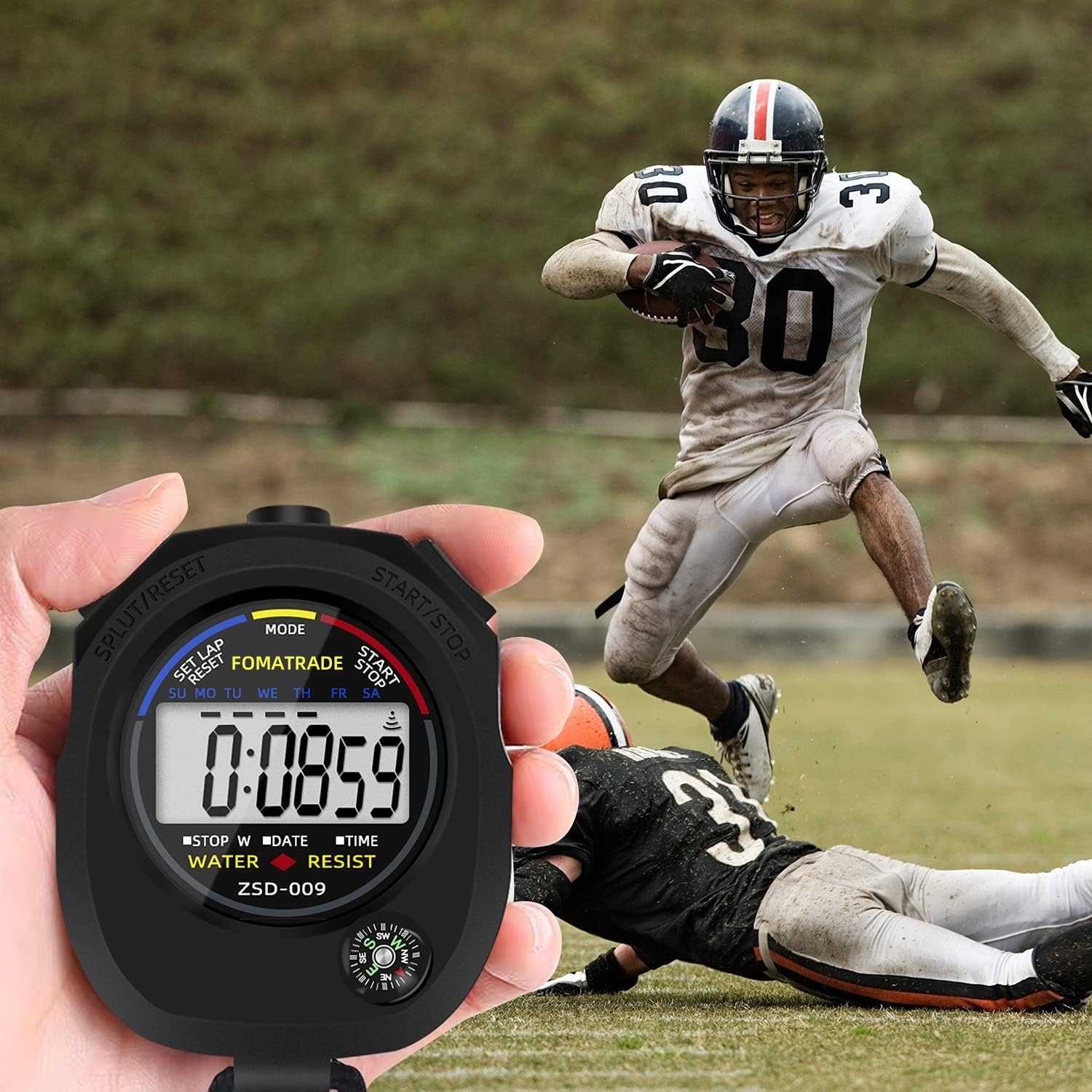 Fomatrade Waterproof Stopwatch,Digital Stopwatch Timer,Sport Stop Watch,Interval Timer With Large Display (12)