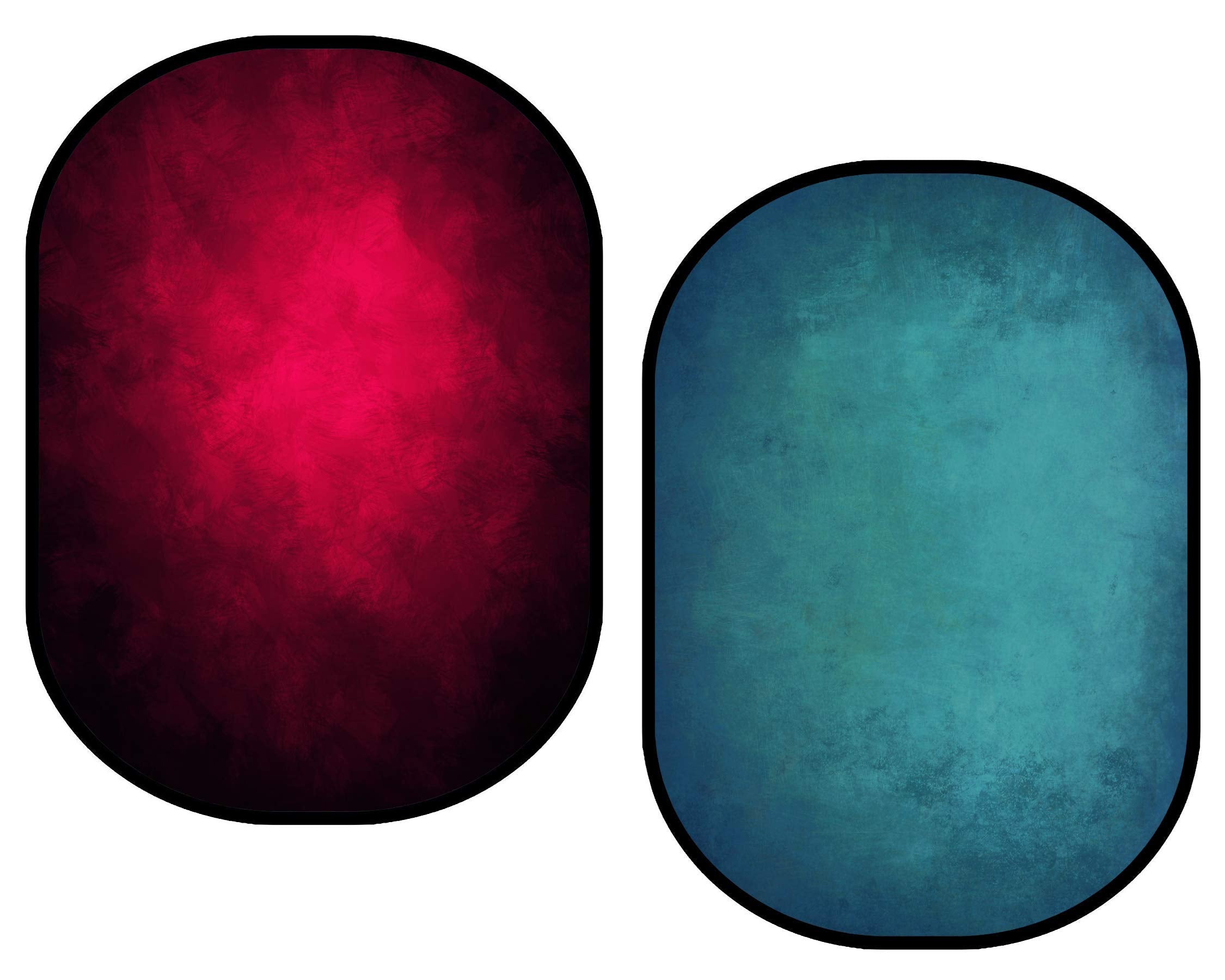 Kate Collapsible Backdrop Pop Up Backdrops Portable Red Cyan Photo Background, Video Conference, Portrait Photography, 5X6.5Ft