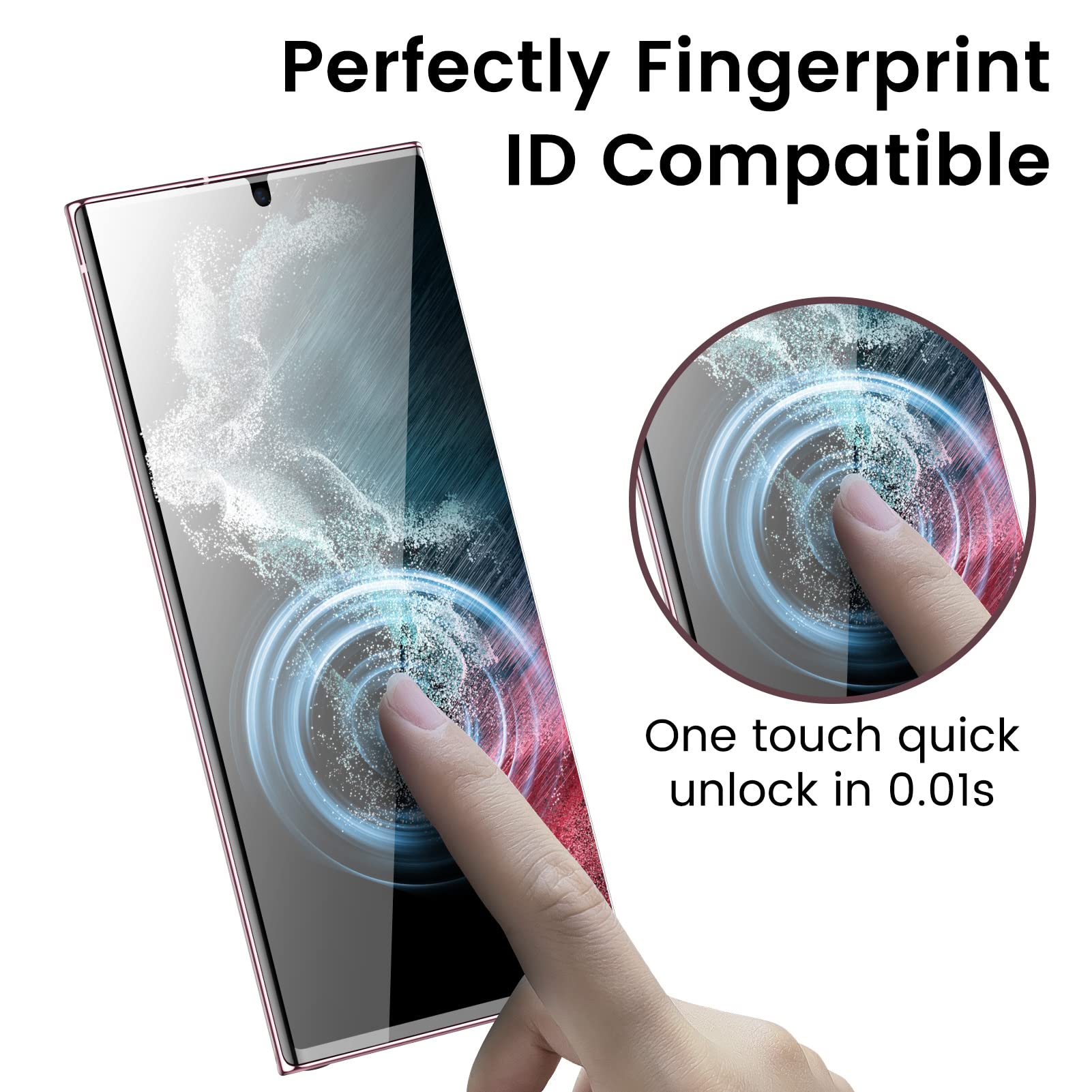 Mohave 2 Pack [Auto Alignment/Dust Removal] Screen Protector For Samsung Galaxy S22 Ultra 5G 6.8?, 3D Curved Hd Clear Film, 7H H