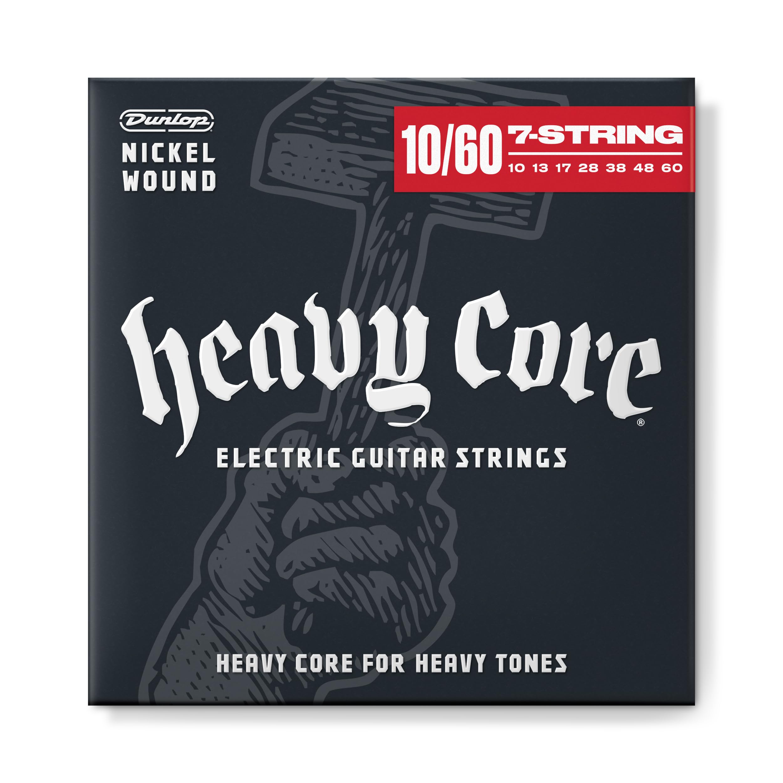 Dunlop Dhcn1060 Heavy Core Nickel Wound Guitar Strings, Heavy, .010 .060, 7 Strings/Set