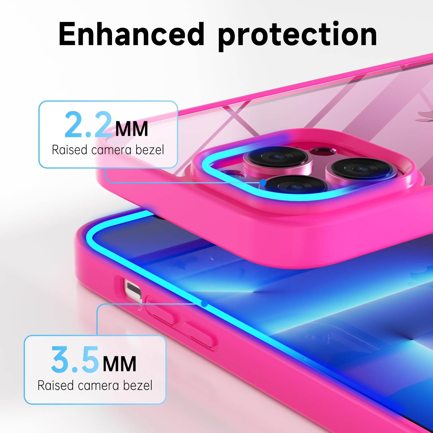 Loeoel For Iphone 13 Pro Max Case Clear, Transparent Hybrid 13 Pro Max Case [Hard Plastic & Soft Silicone Bumper] Acrylic Non Ye