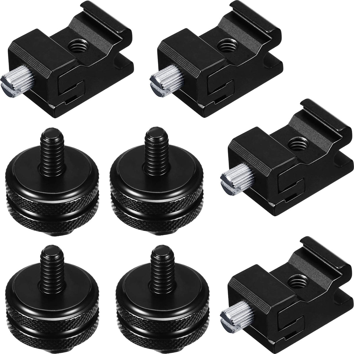 8 Pieces 1/4 Inch Cold Shoe Mount Adapter And Hot Shoe Flash Stand Adapter Kit For Dslr Camera Rig, Camera Flash Shoe Mounts For