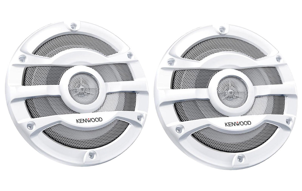 Kenwood 8 Inch 300 Watt Powersports/Marine Boat White Speakers | Kfc 2053Mrw