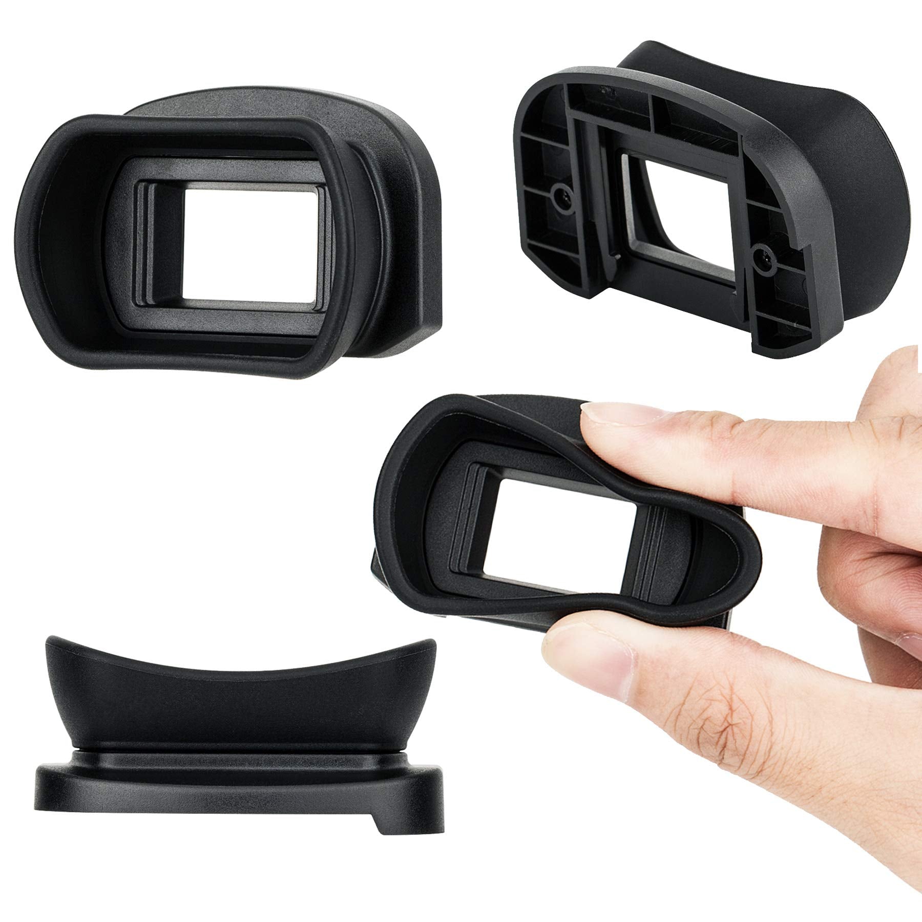 Jjc Kiwifotos Ergonomic Long Camera Eye Cup, Eye Piece Viewfinder As Eg Eyecup, Soft Silicone, Compatible With Canon Eos 1D X Ma