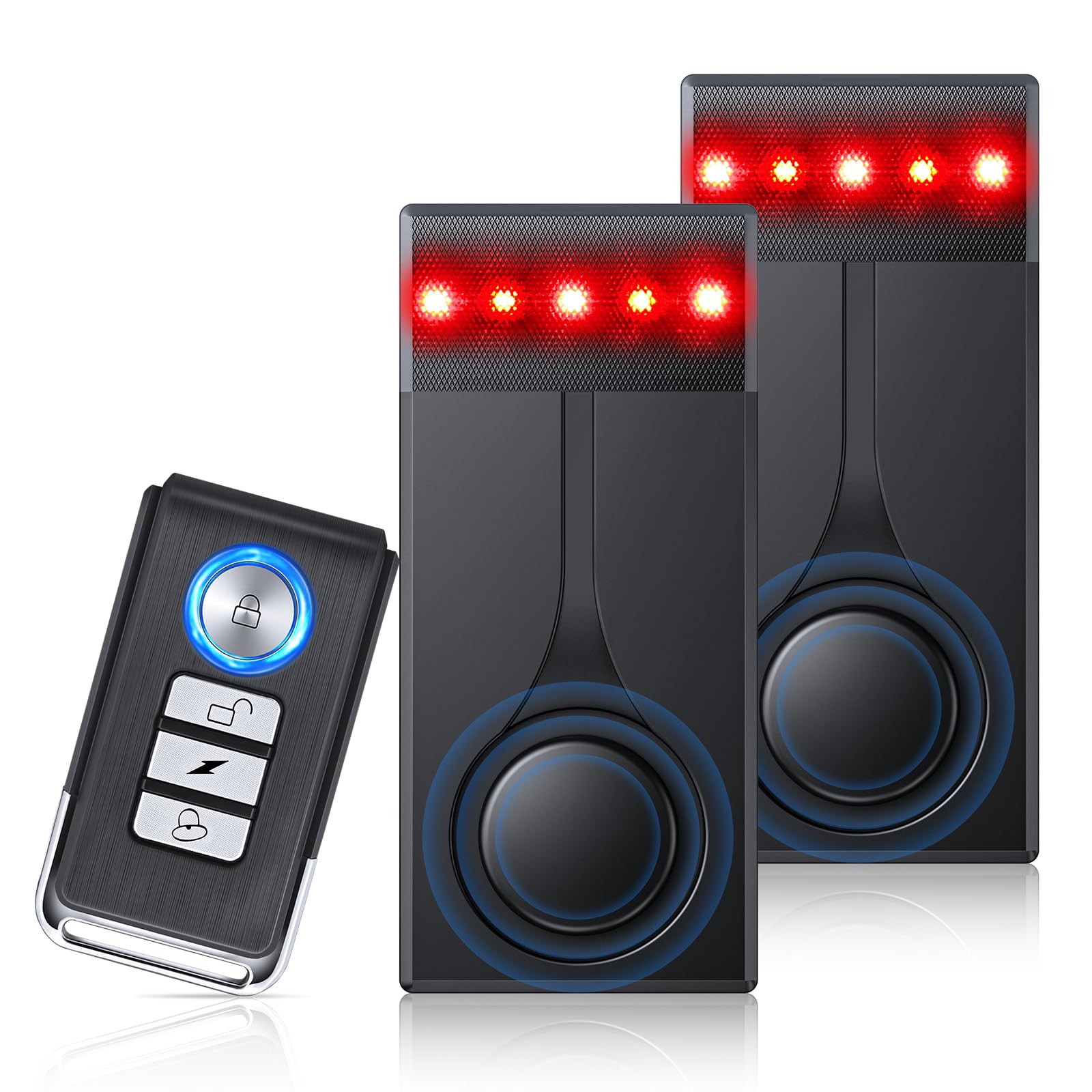 108dB Car Alarm System, Car Anti-Theft Vibration Sensor Alarm & Red Light, Wireless Remote Anti Theft Vehicle Device with Magnet