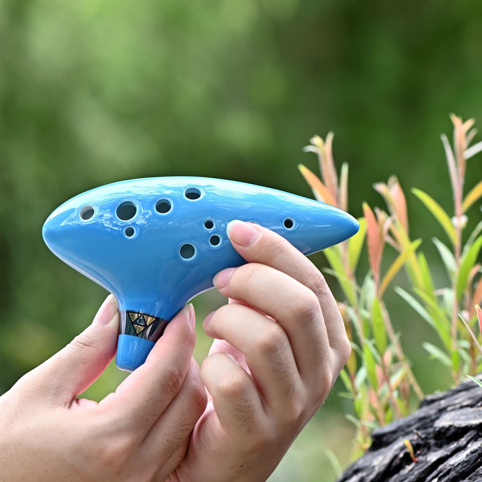 Lieke Ocarina 12 Hole Alto C Ceramic Ocarinas, Musical Instrument For Beginners Adults With Display Stand Song Book Neck Strap B