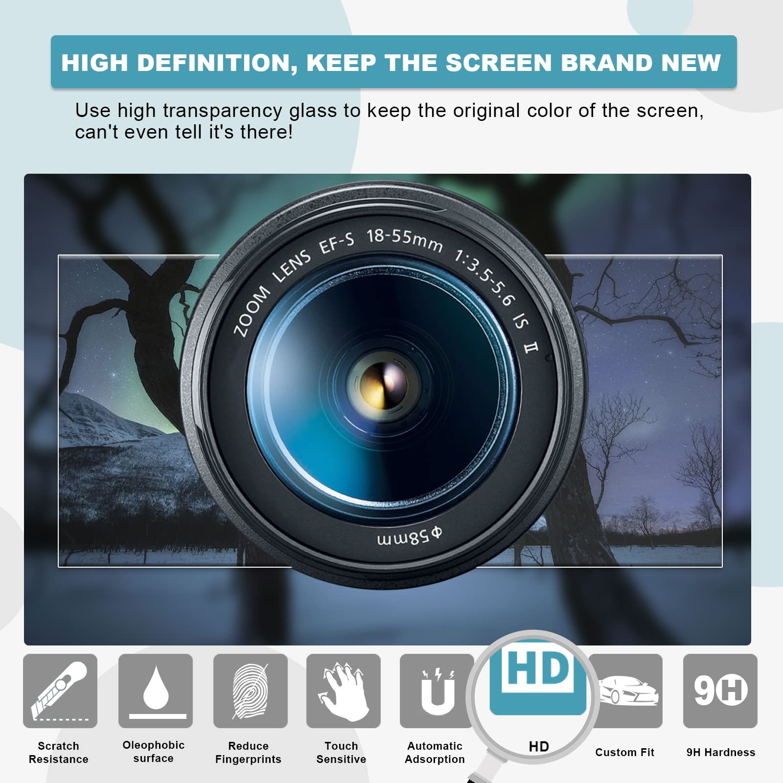 Cdefg For 2018 2019 2020 2021 2022 Wrangler Jl/Gladiator Jt Center Control Touchscreen Navigation Touch Screen Protector, Hd Clear Tempered Glass 9H Scratch Resistance (For 7' Display)