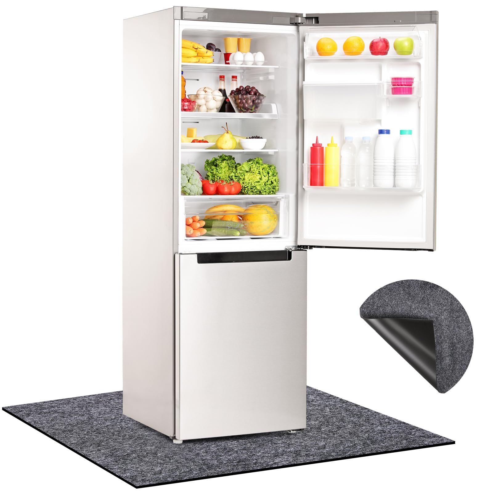 Tinideya Mini Refrigerator Floor Mat 36 x 36 Inch Under Fridge Mats Protector Floor Multifunctional Home Appliance Non Slip Wate