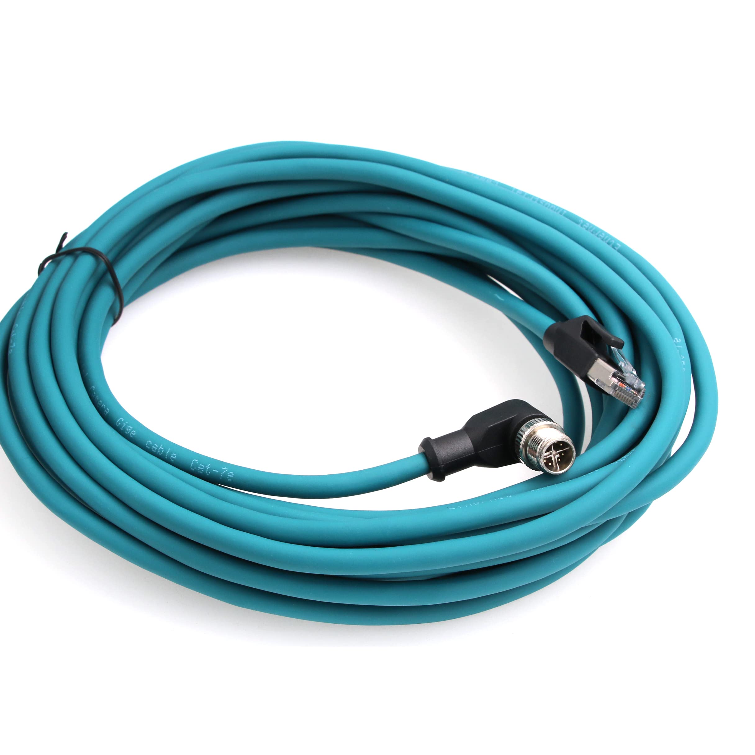 Eonvic Right Angle M12 Ethernet High Flexable Cable X Code 8 Pin Male To Rj45 Cat 7E Network Cable For Cognex Industrial Camera 10M