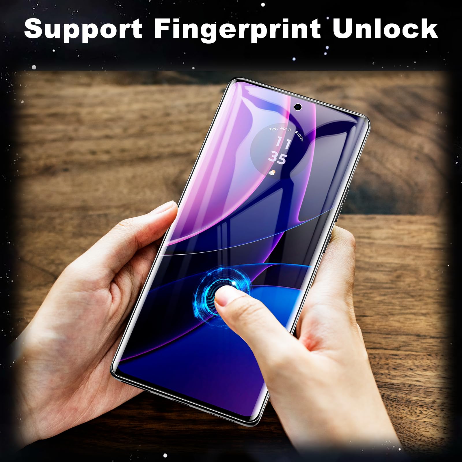 Lywhl 3 Pack For Motorola Edge 2023 Screen Protector Tpu [Not Glass] [Support Fingerprint Unlock] Bubble Free, Touch Sensitive, 3D Curved Max Coverage For Motorola Edge 2023