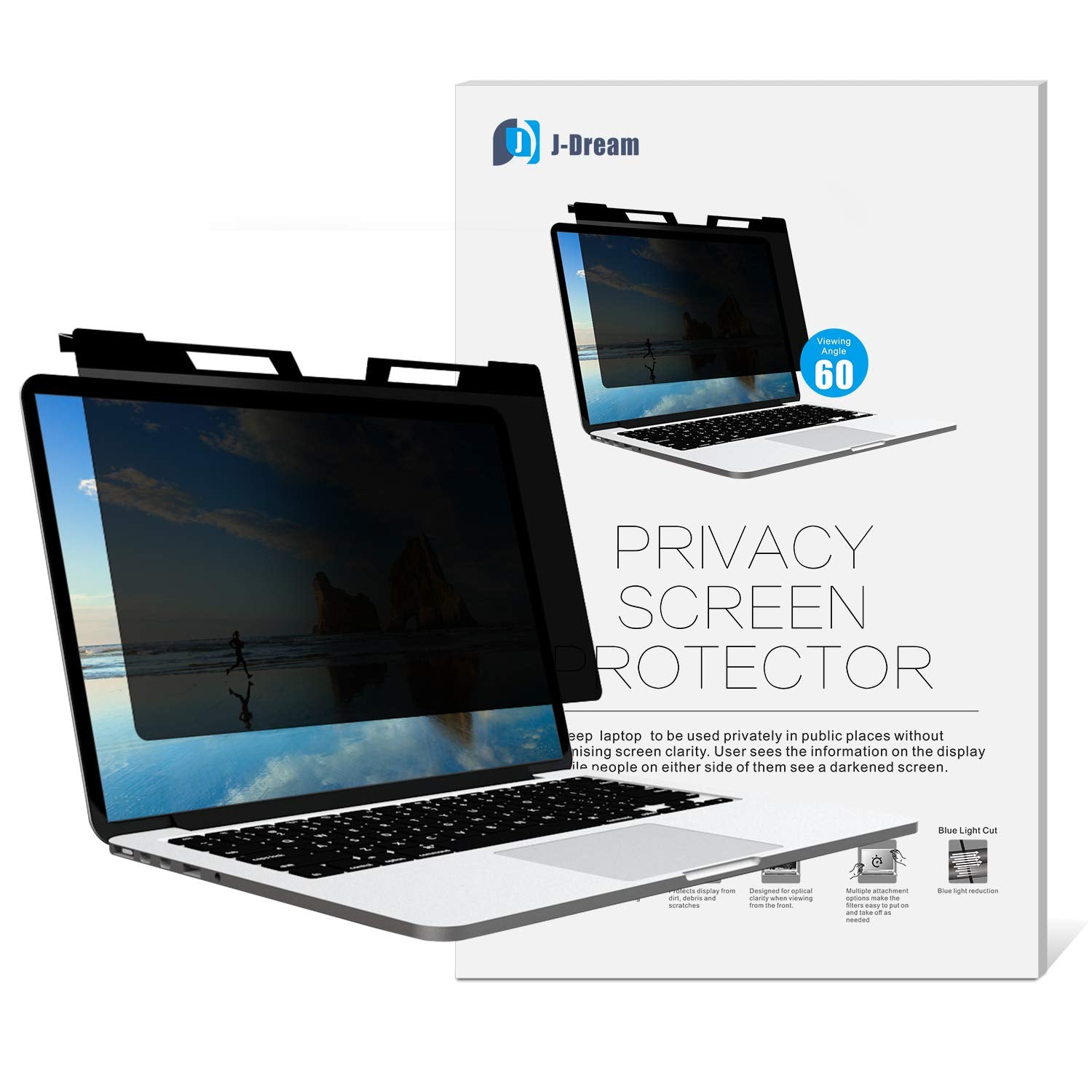 J J Dream Hanging 14 Inch Privacy Screen For Laptop For Widescreen Laptop   Anti Glare   Blue Light Filter   Anti Scratch Protec