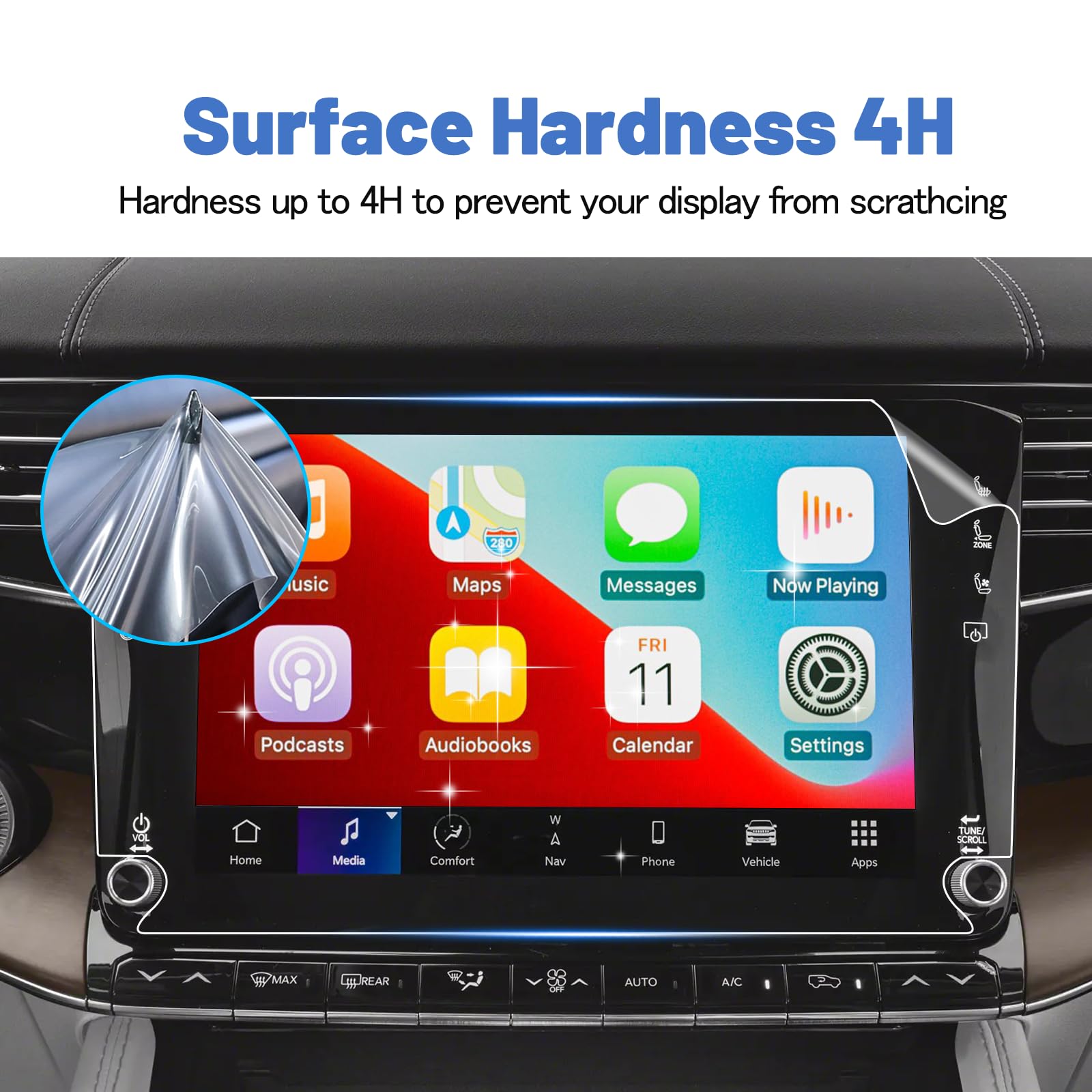 Shaohao For 2024 Jeep Grand Wagoneer Screen Protector 2022 2024 Grand Wagoneer (Base, Series, Obsidian) 12 Inch Touch Screen Pro