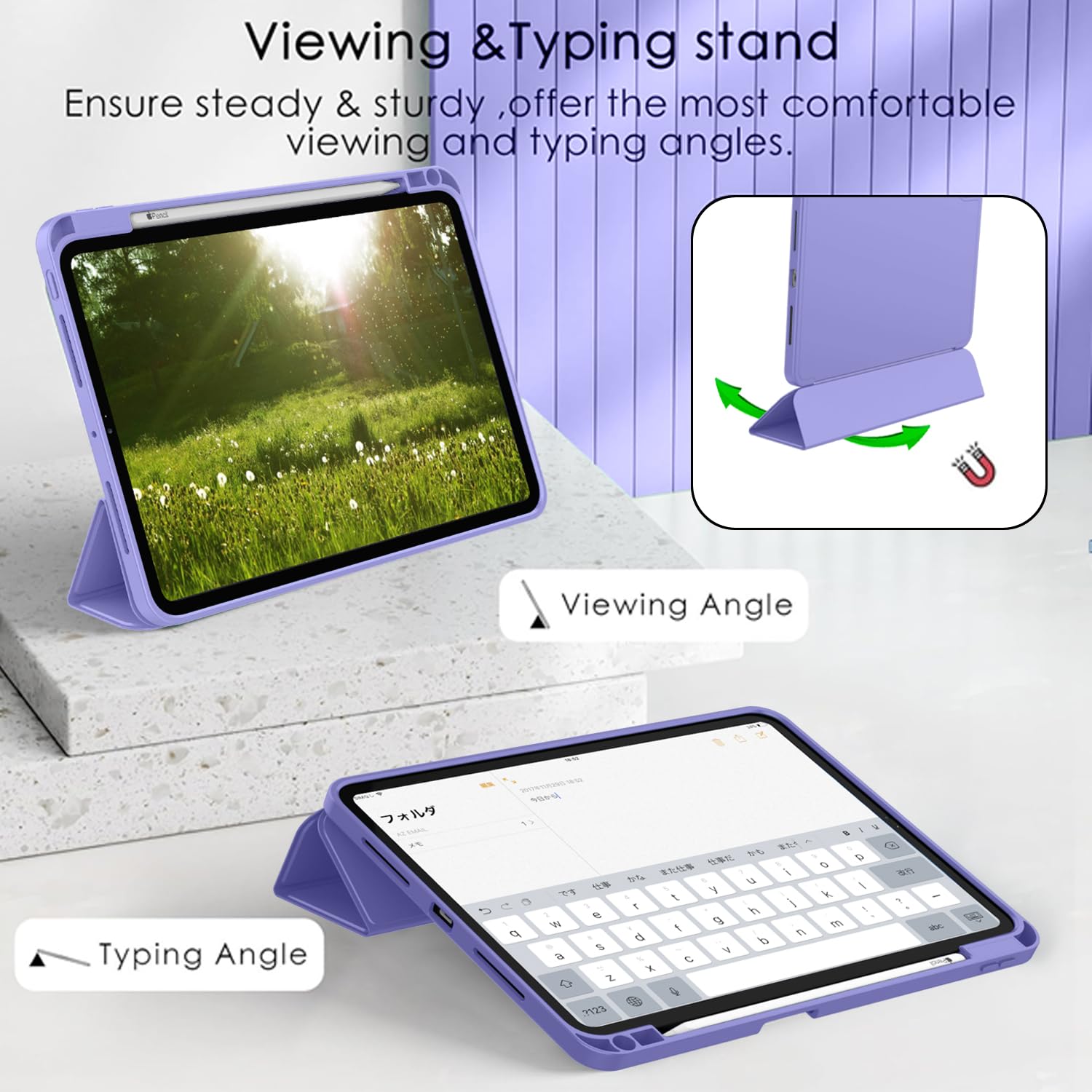 Zryxal New Ipad Pro 13 Inch Case M4 (2024 Model, 9Th Generation) With Pencil Holder, Smart Ipad Case [Support Pencil Pro And Pen