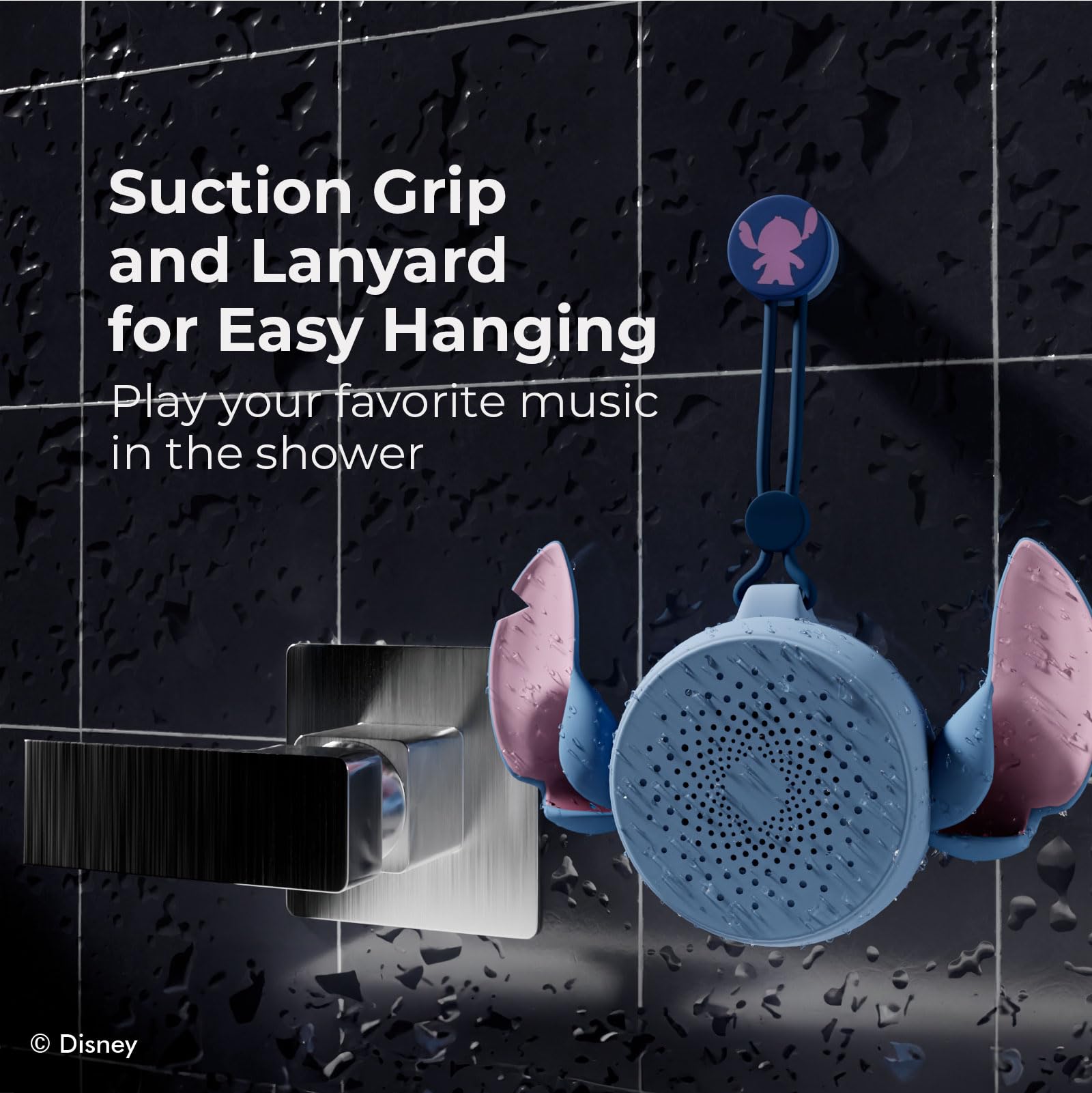 Ijoy Disney Lilo And Stitch Bluetooth Shower Speaker With Suction Cup - Ipx4 Rated Water Resistant Stitch Speaker For Shower, Ba