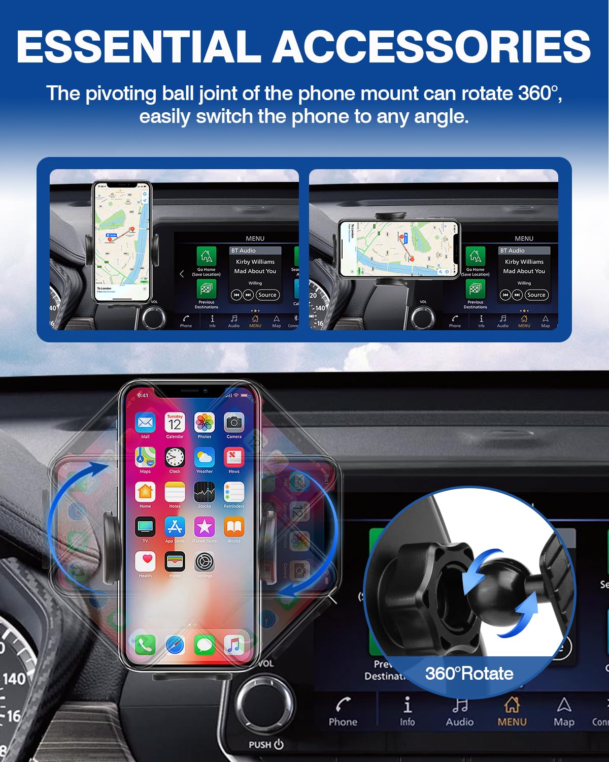 Autorder Car Phone Holder For 2021-2025 Nissan Rogue/2019-2025 Altima/2020-2025 Sentra Accessories Phone Mount 8-Inch Screen Cel