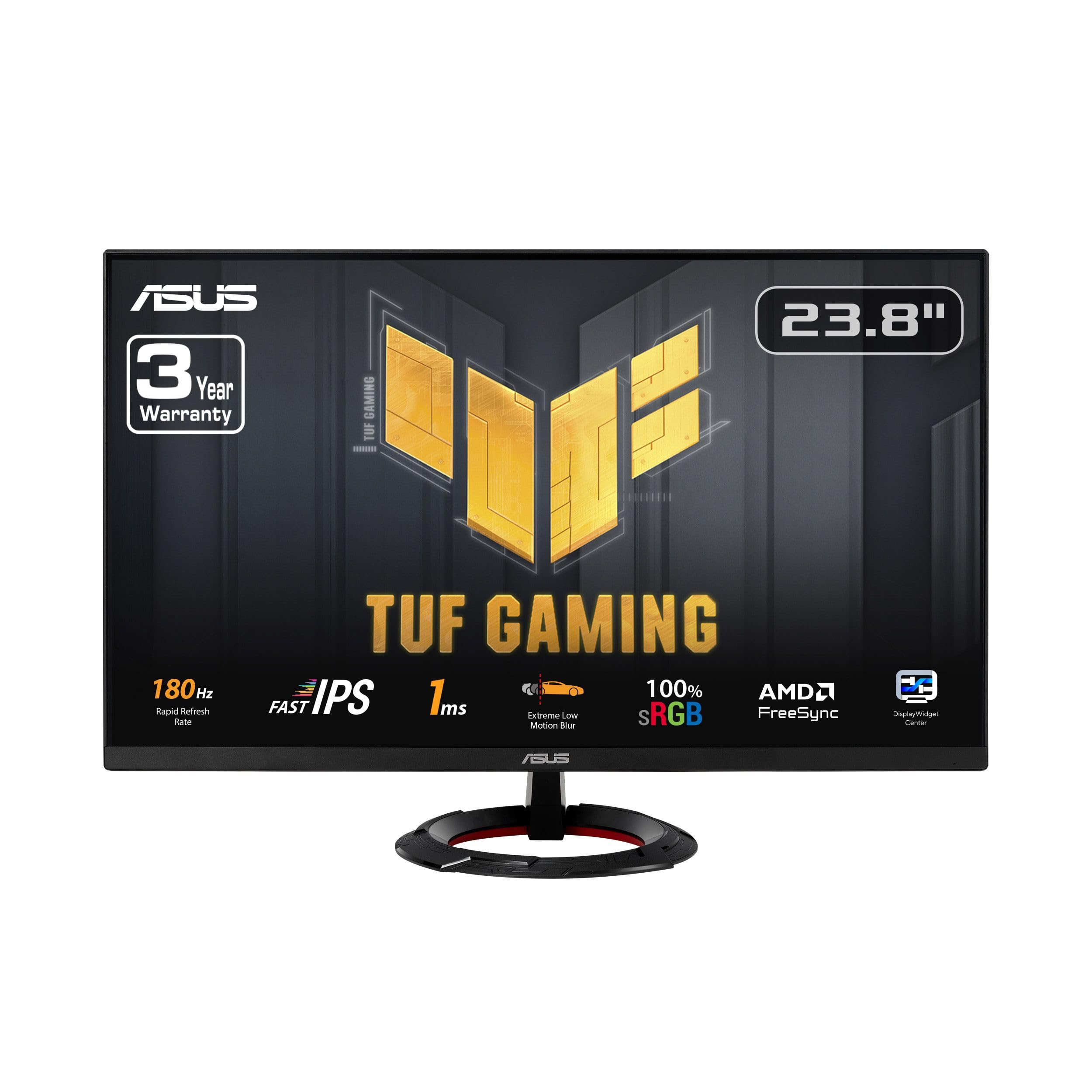 Asus Tuf Gaming 23.8    1080P Monitor (Vg249Q3R)   Full Hd, 180Hz, 1Ms, Fast Ips, Extreme Low Motion Blur, Freesync, Variable Ov