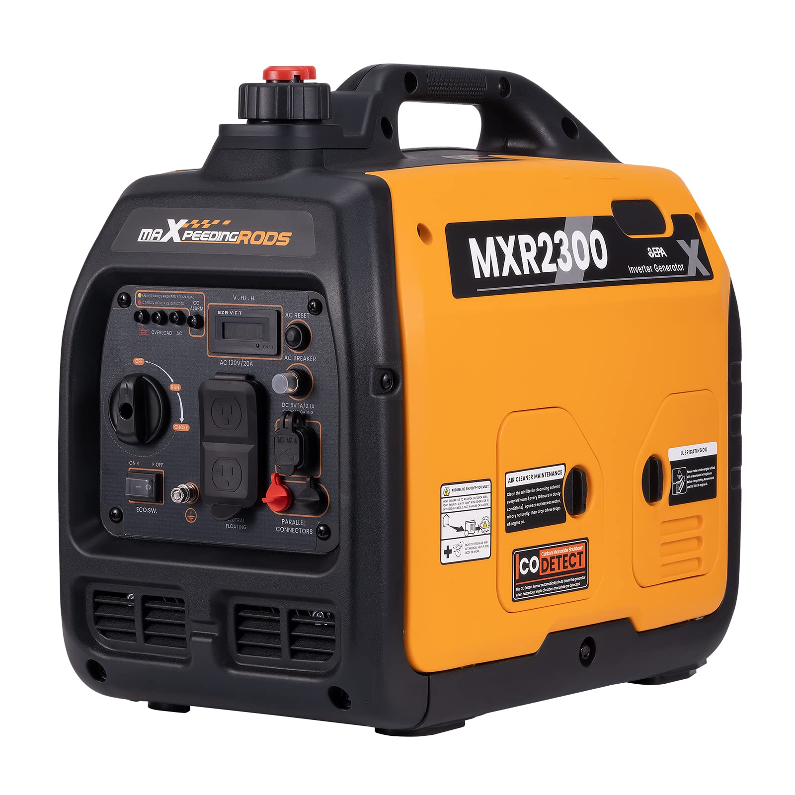 maXpeedingrods 2300W Portable Inverter Generator,40lbs,Gas Powered,Quiet Generator,Backup Power Supply for Outdoor Camping RV Re