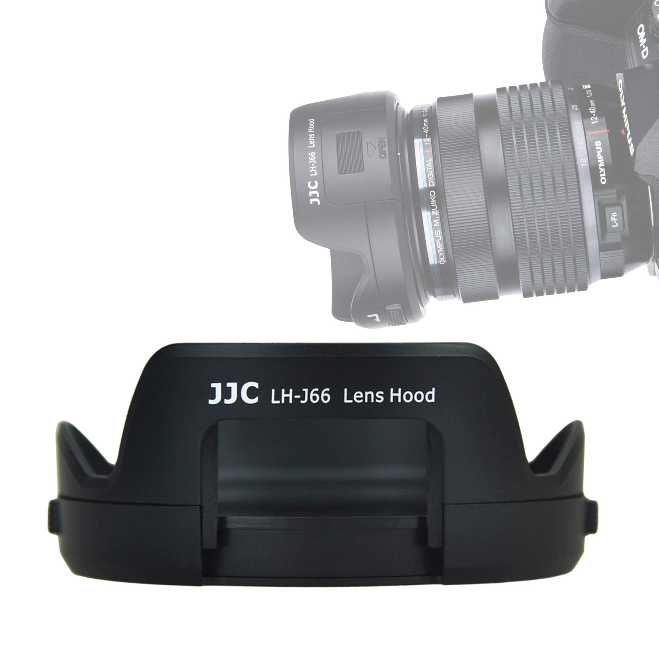JJC LH-J66 Reversible Dedicated Bayonet Lens Hood for Olympus M. Zuiko Digital ED 12-40mm f/2.8 PRO Lens, Replacement of Olympus