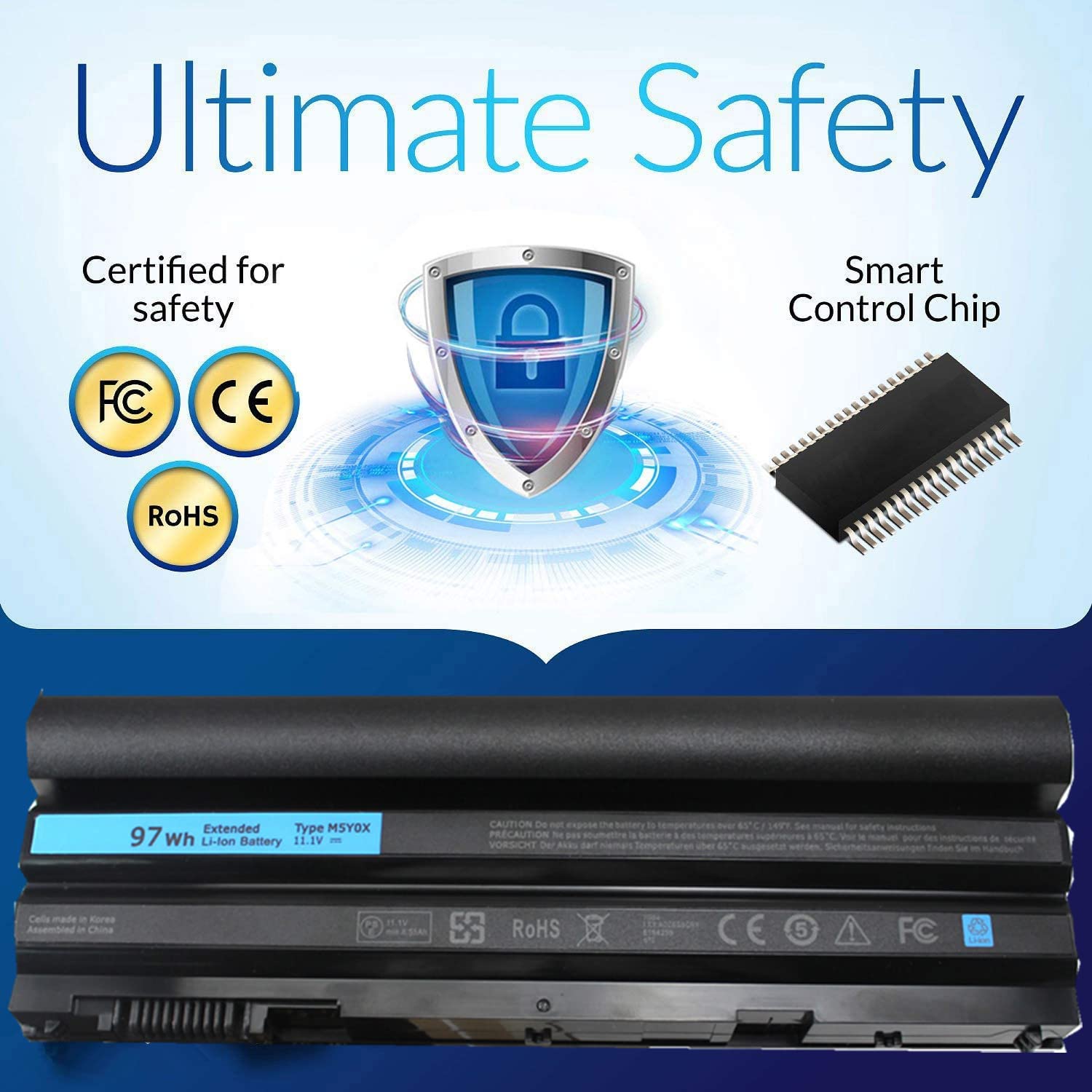 E6430 T54Fj M5Y0X Battery For Dell Latitude E6520 E6530 E5420 E5430 E5520 E5530; Inspiron 14R 5420 15R 5520 7520 17R 5720; 8858X