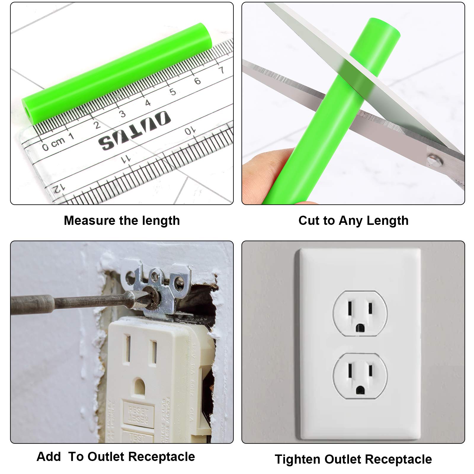 48 Pieces Electrical Outlet Spacers Extender Kit Includes 24 Pcs 3 Inch Switch And 24 1 1/2 Inch 6 32 Thread Flat Head Device Mo