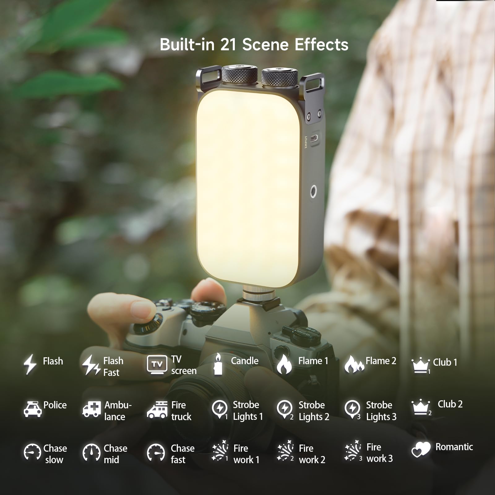 Photoolex Tofu Bro Rgb Video Light, 7500Mah 600 Minutes Portable Camera Light 12W Output Power, Led Video Light Panel, 2500 9900