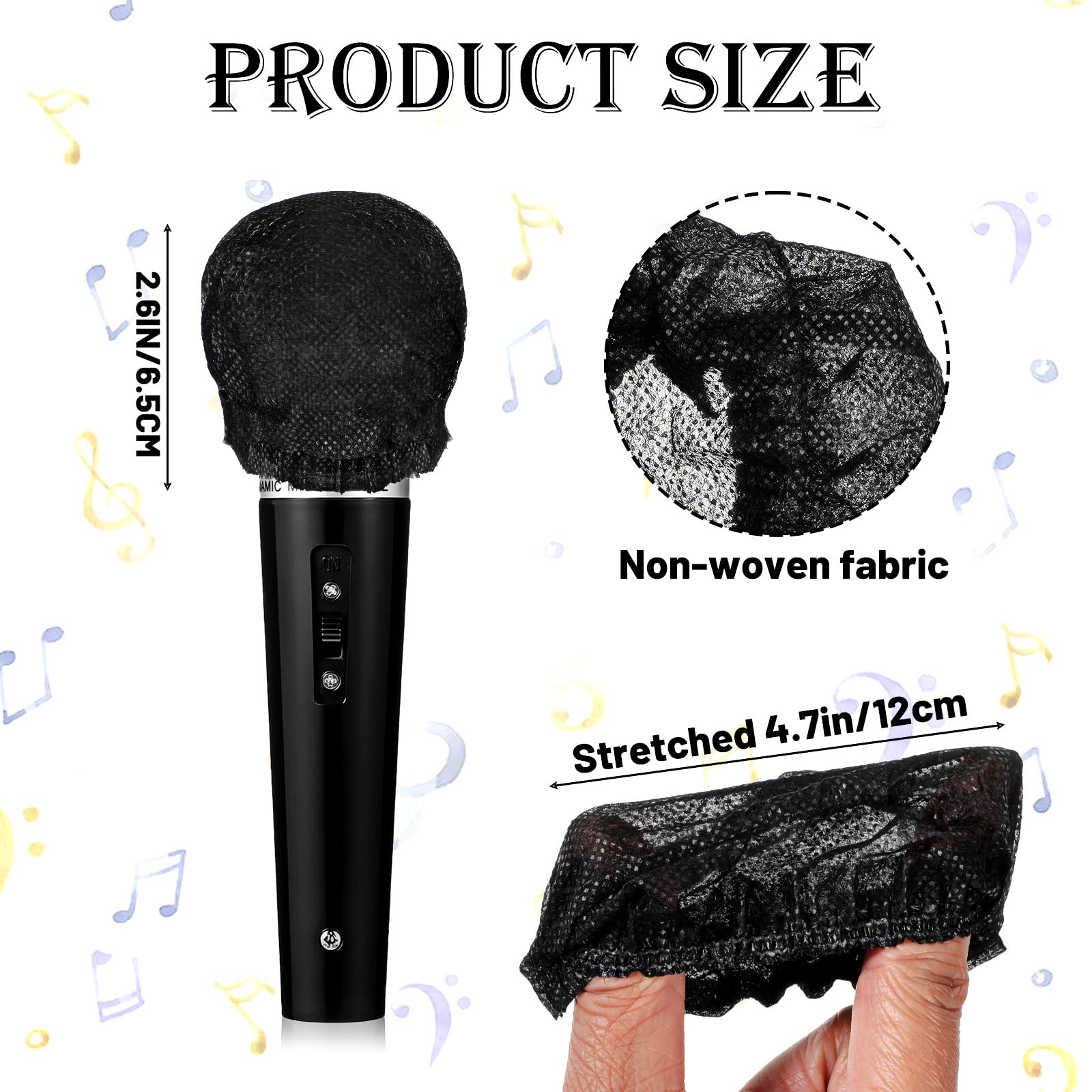 Wllhyf 400 Pcs Microphone Cover, Disposable Mic Covers Individually Wrapped Non Woven Microphone Windscreen Protective Cover For