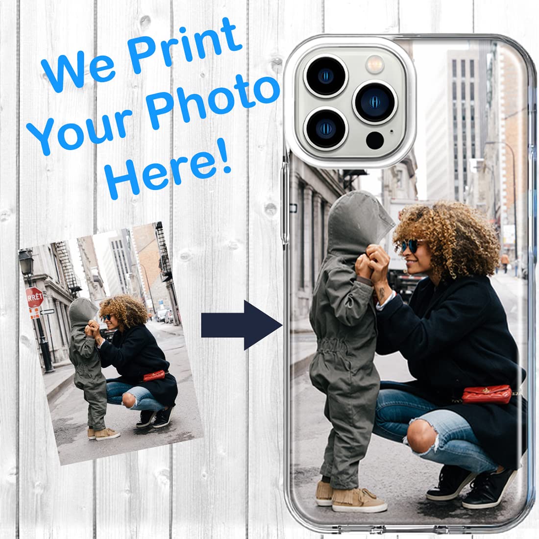 MUNDAZE Personalized Custom Double Layered Phone Case for iPhone 13 Pro Max 6.7 inch