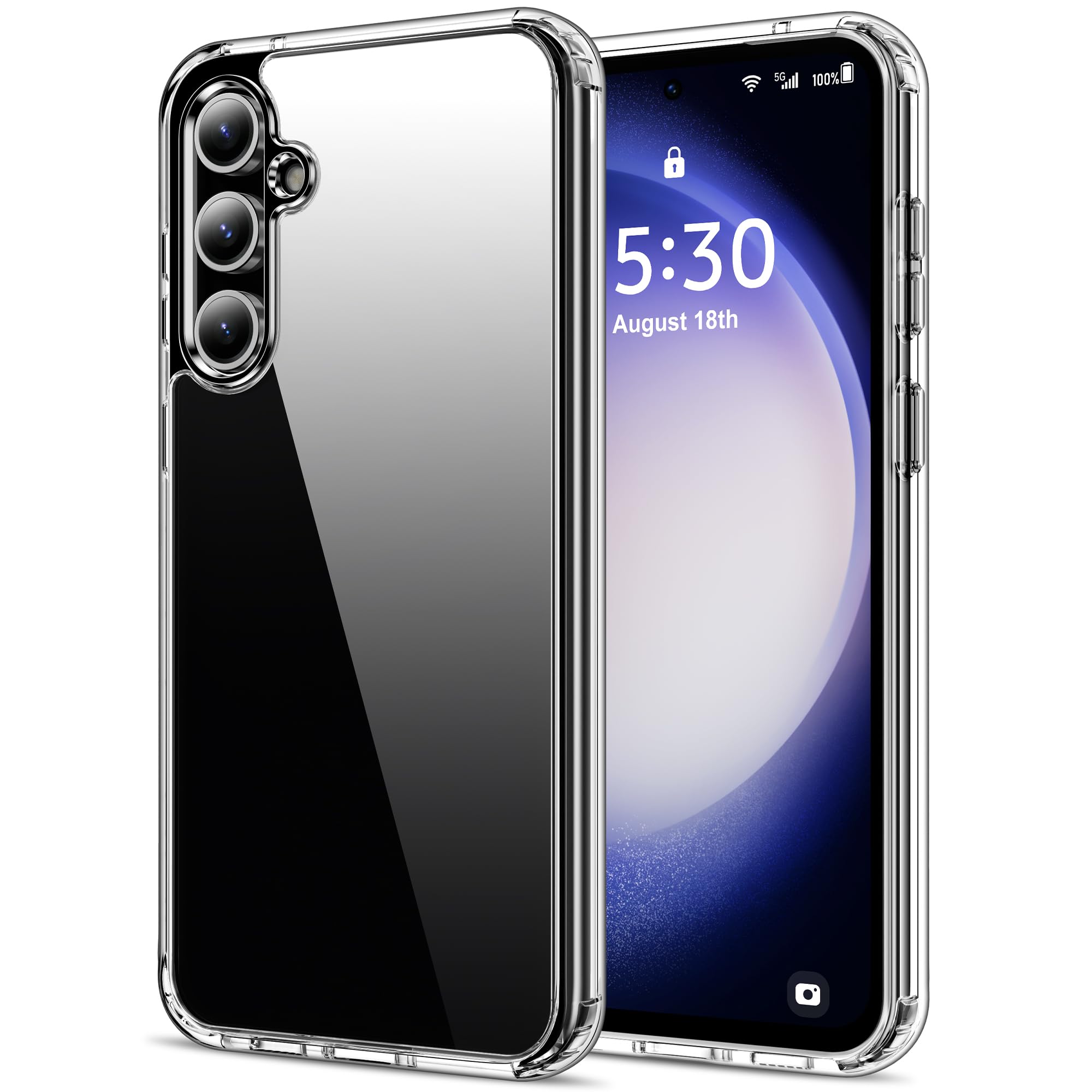 HOOMIL Case for Samsung Galaxy S23 FE 5G 6.4-Inch, Non-Yellowing, Drop Protection, Anti-Scratch, Transparent Hard Back Phone Cov