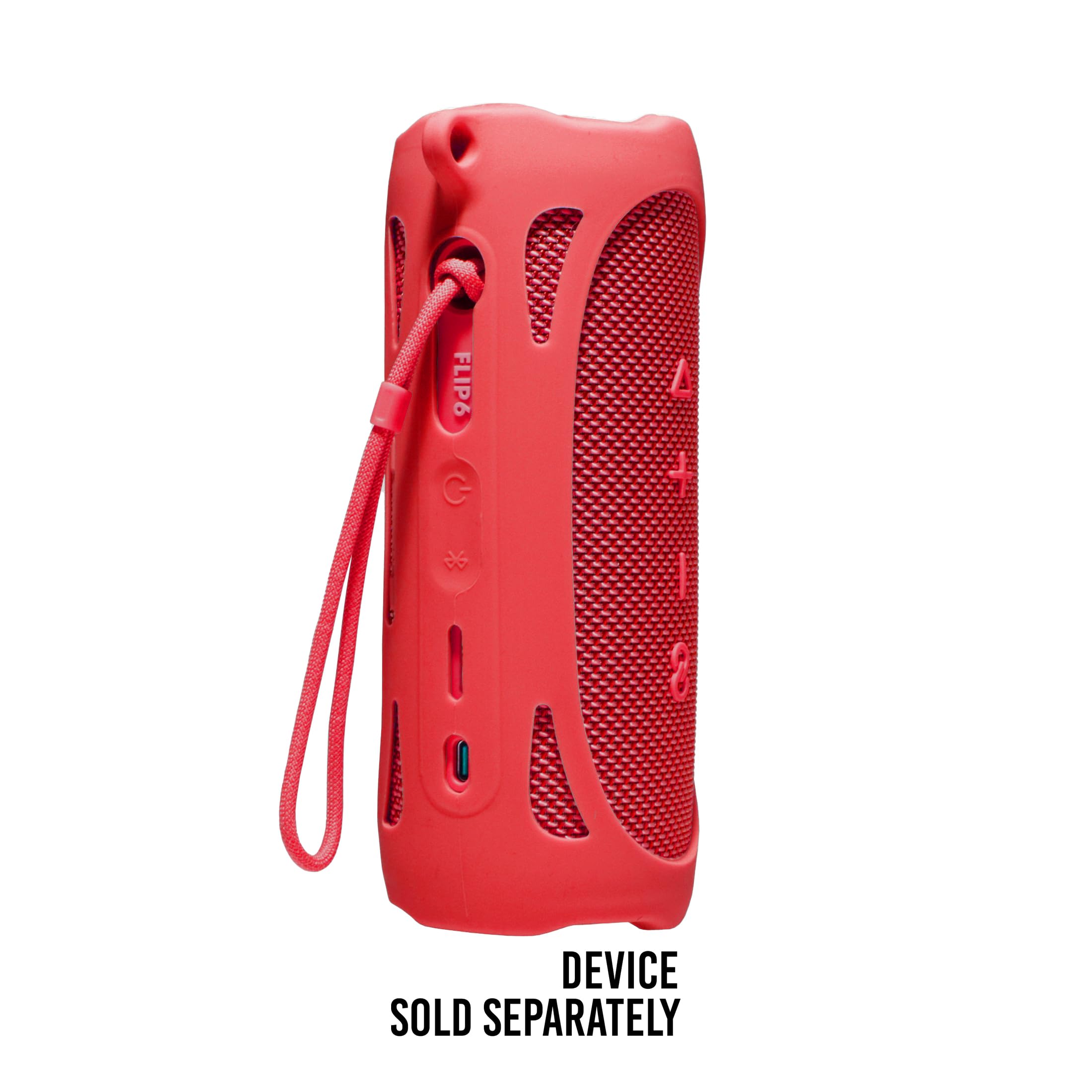 Silicone Cover Skin For Jbl Flip 6 Portable Bluetooth Speaker By Alltravel, Portable Full Protection Solution, Customized Skin With Color And Shape Matching (Red)