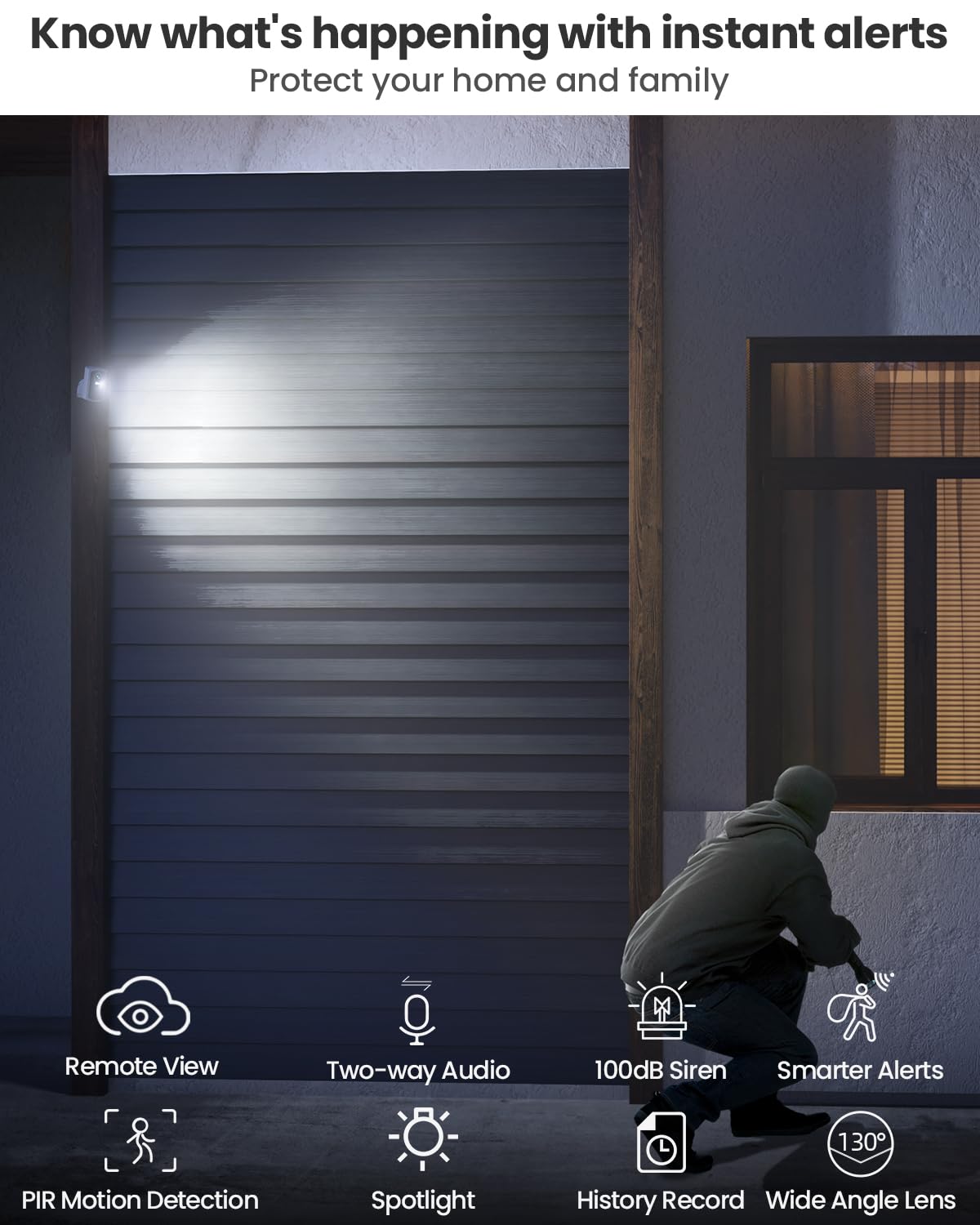 Mubview Security Cameras Outdoor Wireless, 2K Battery Camera, Wifi Cameras For Home Security With 2.4Ghz, Spotlight&Siren Alarm,