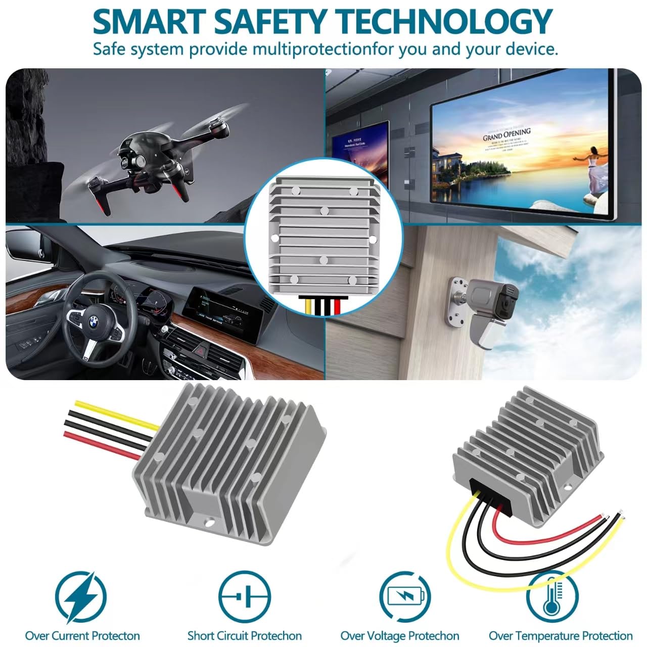 Yrdzxg 10A 12V To 24V 240W Dc Step Up Converter, Regulator, Boost Converter, For Led Club Car Light Bar, Ip68 Waterproof Power M