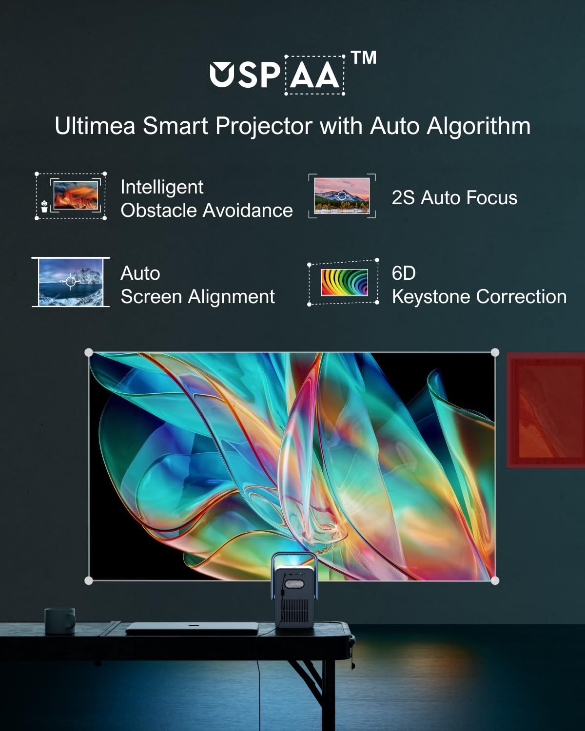 Ultimea Projector 4K Decoding Android Tv 11.0 With Netflix, 1000 Ansi Lumens Projector Native 1080P With Dolby Audio, Projector