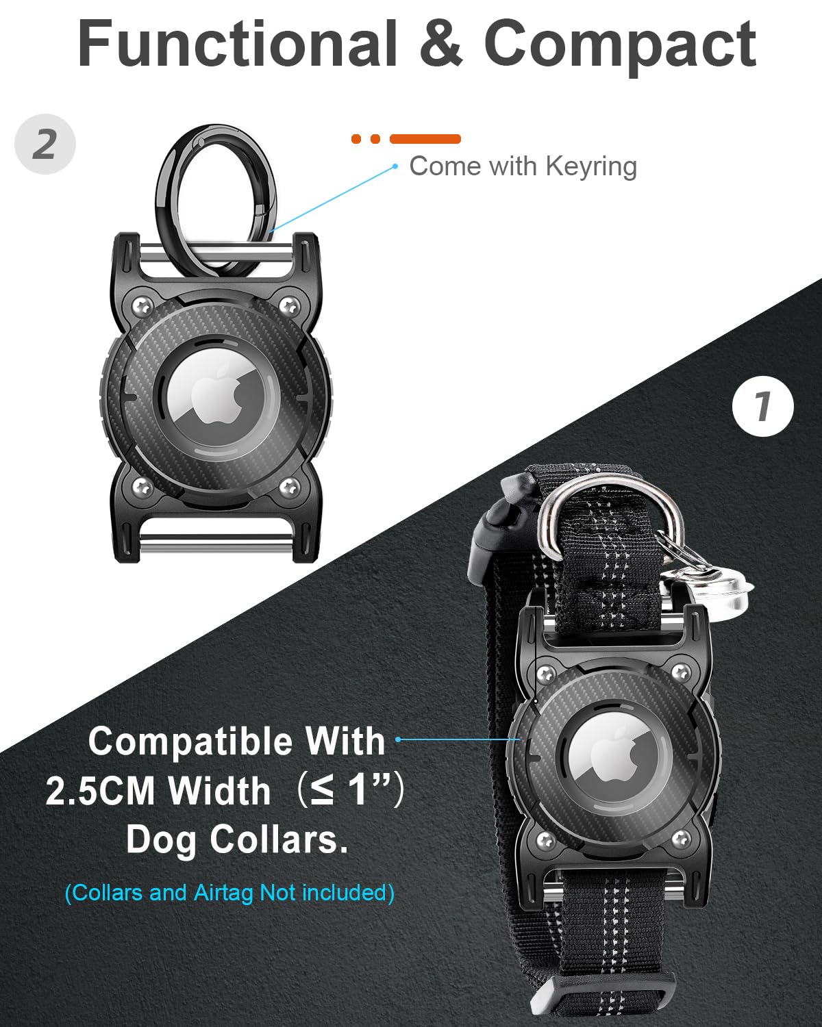 Oneonta 4 Pack Airtag Dog Collar Holder Waterproof | Airtag Dog | Dog Airtag Holder |Airtag Holder For Dog Collar | Apple Airtag